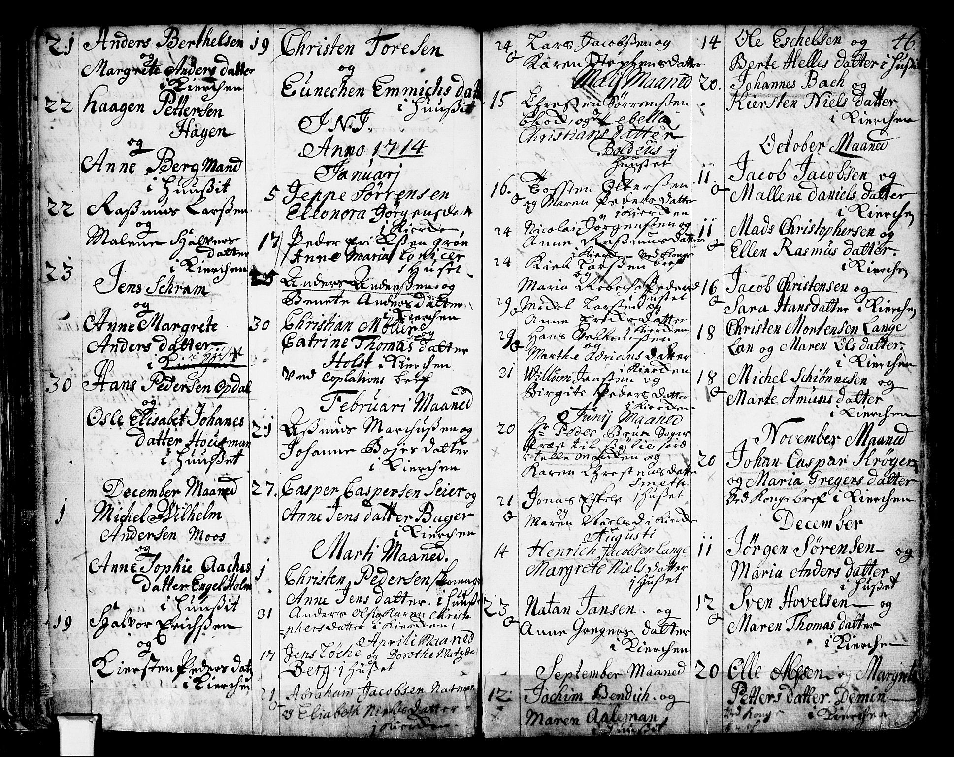 Oslo domkirke Kirkebøker, SAO/A-10752/F/Fa/L0002: Parish register (official) no. 2, 1705-1730, p. 46