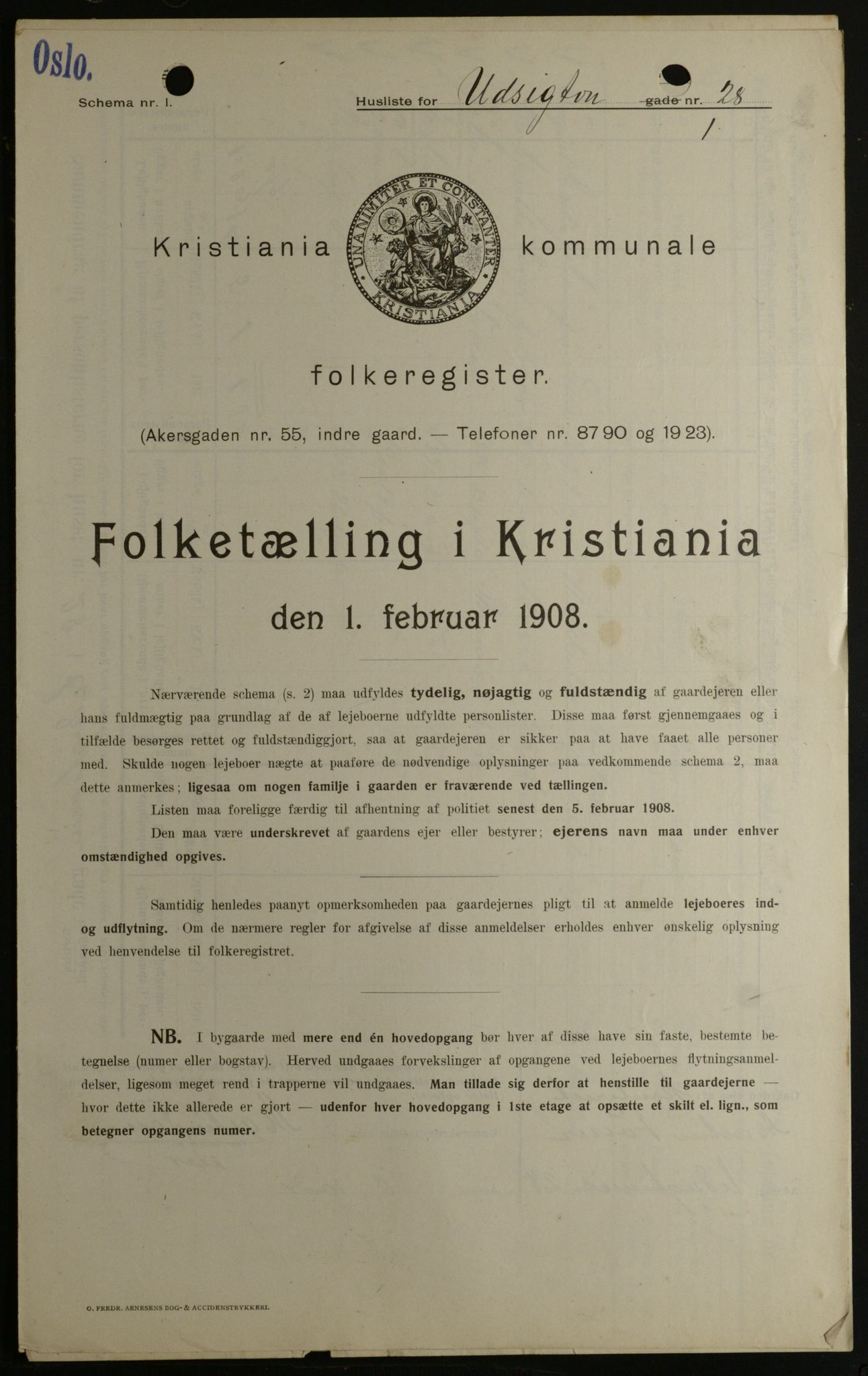 OBA, Municipal Census 1908 for Kristiania, 1908, p. 108988