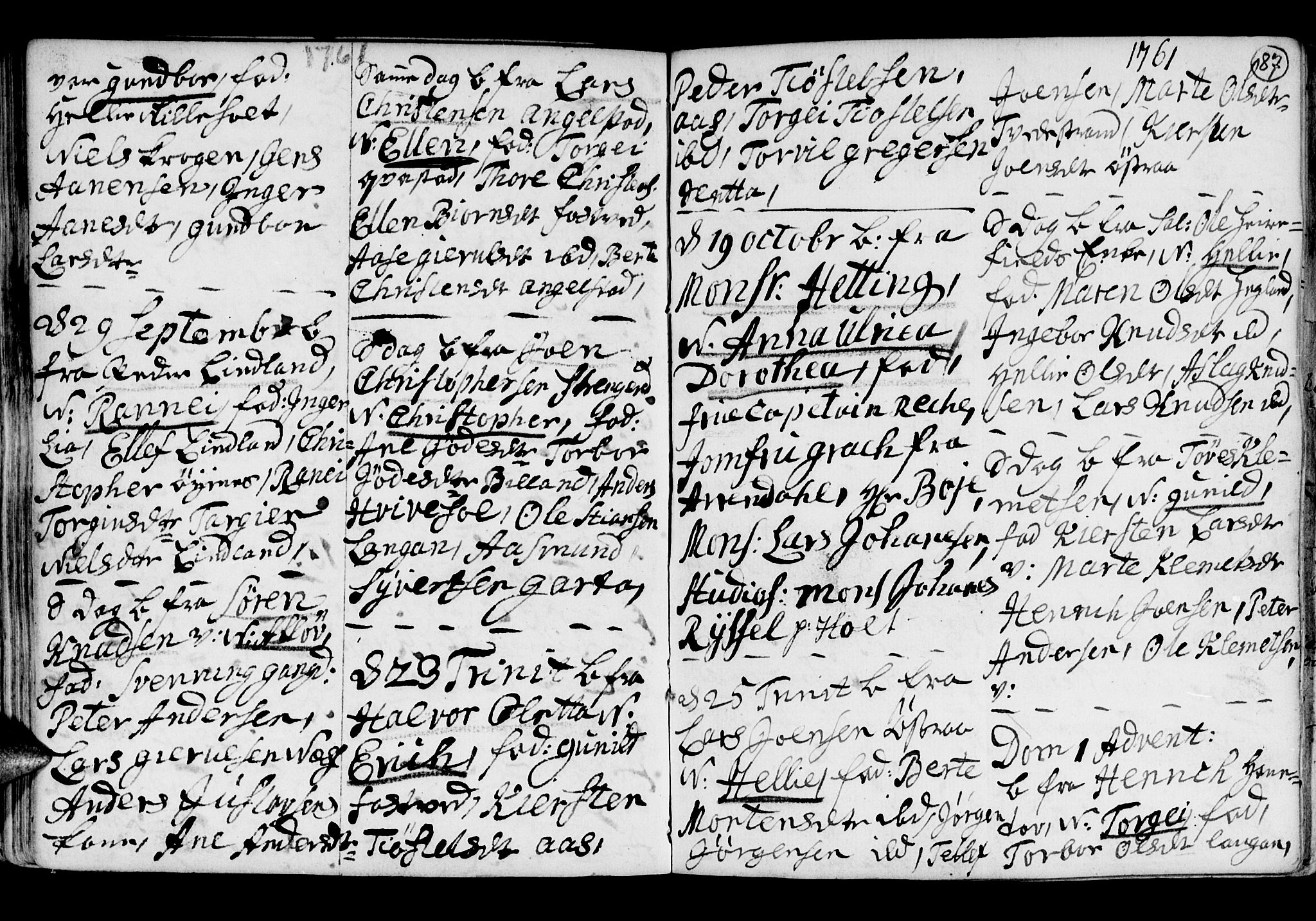 Holt sokneprestkontor, SAK/1111-0021/F/Fb/L0005: Parish register (copy) no. B 5, 1746-1764, p. 87