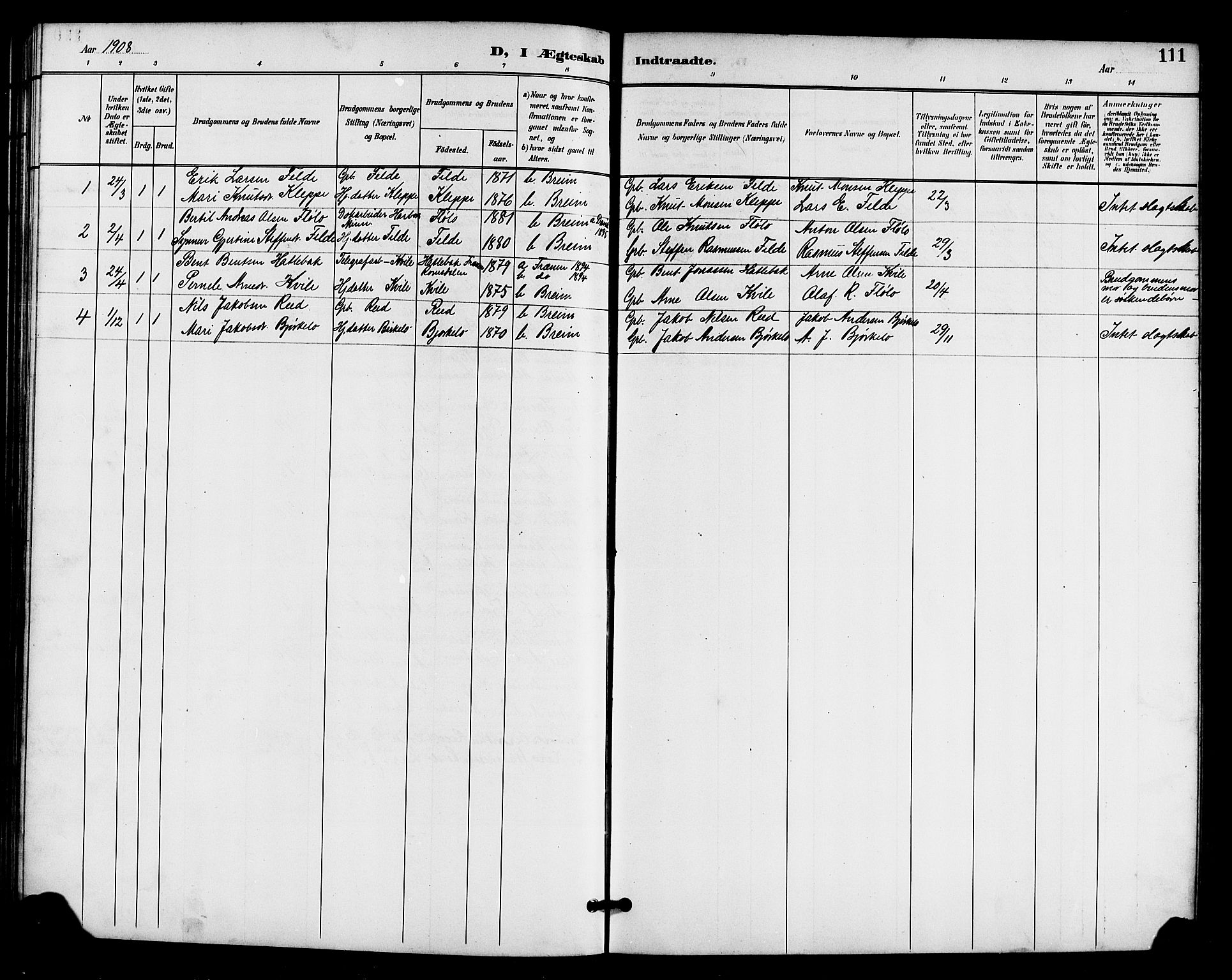 Gloppen sokneprestembete, AV/SAB-A-80101/H/Hab/Habc/L0002: Parish register (copy) no. C 2, 1896-1910, p. 111