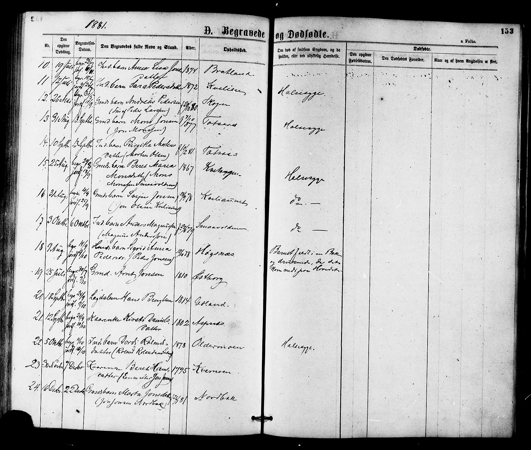 Ministerialprotokoller, klokkerbøker og fødselsregistre - Nord-Trøndelag, AV/SAT-A-1458/755/L0493: Parish register (official) no. 755A02, 1865-1881, p. 153