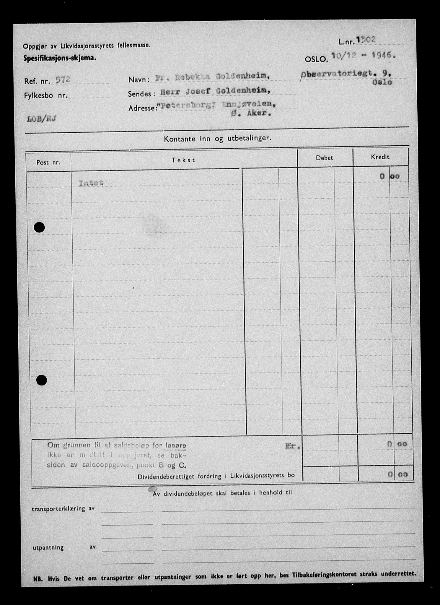 Justisdepartementet, Tilbakeføringskontoret for inndratte formuer, AV/RA-S-1564/H/Hc/Hcc/L0939: --, 1945-1947, p. 410