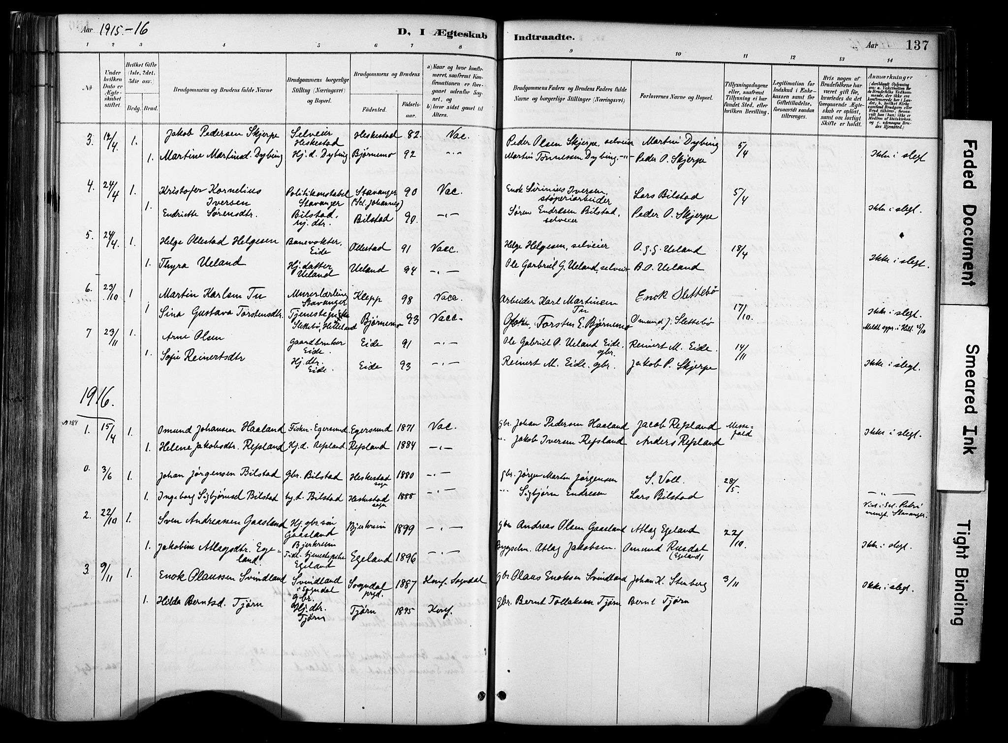 Lund sokneprestkontor, AV/SAST-A-101809/S06/L0012: Parish register (official) no. A 11, 1887-1921, p. 137