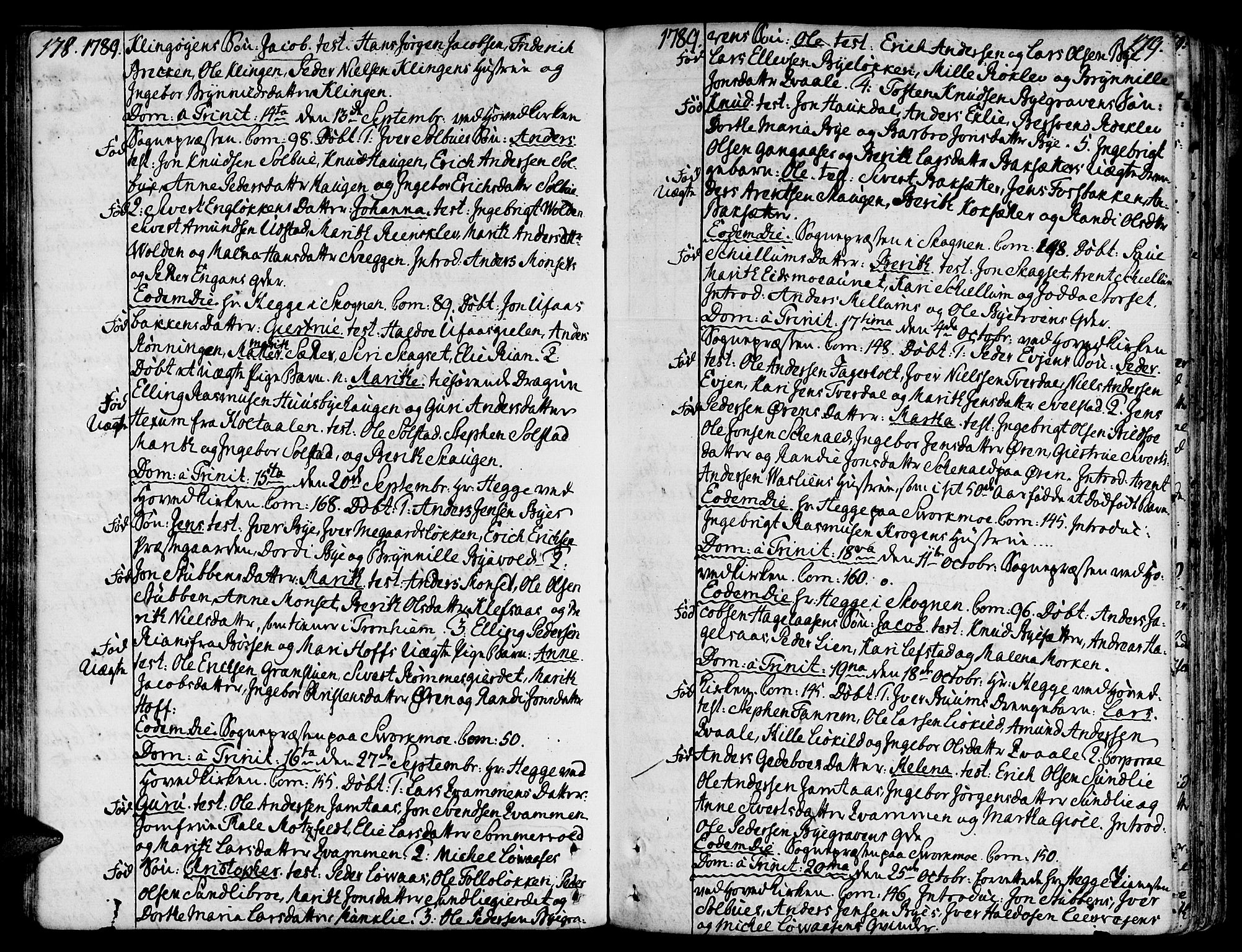 Ministerialprotokoller, klokkerbøker og fødselsregistre - Sør-Trøndelag, SAT/A-1456/668/L0802: Parish register (official) no. 668A02, 1776-1799, p. 178-179
