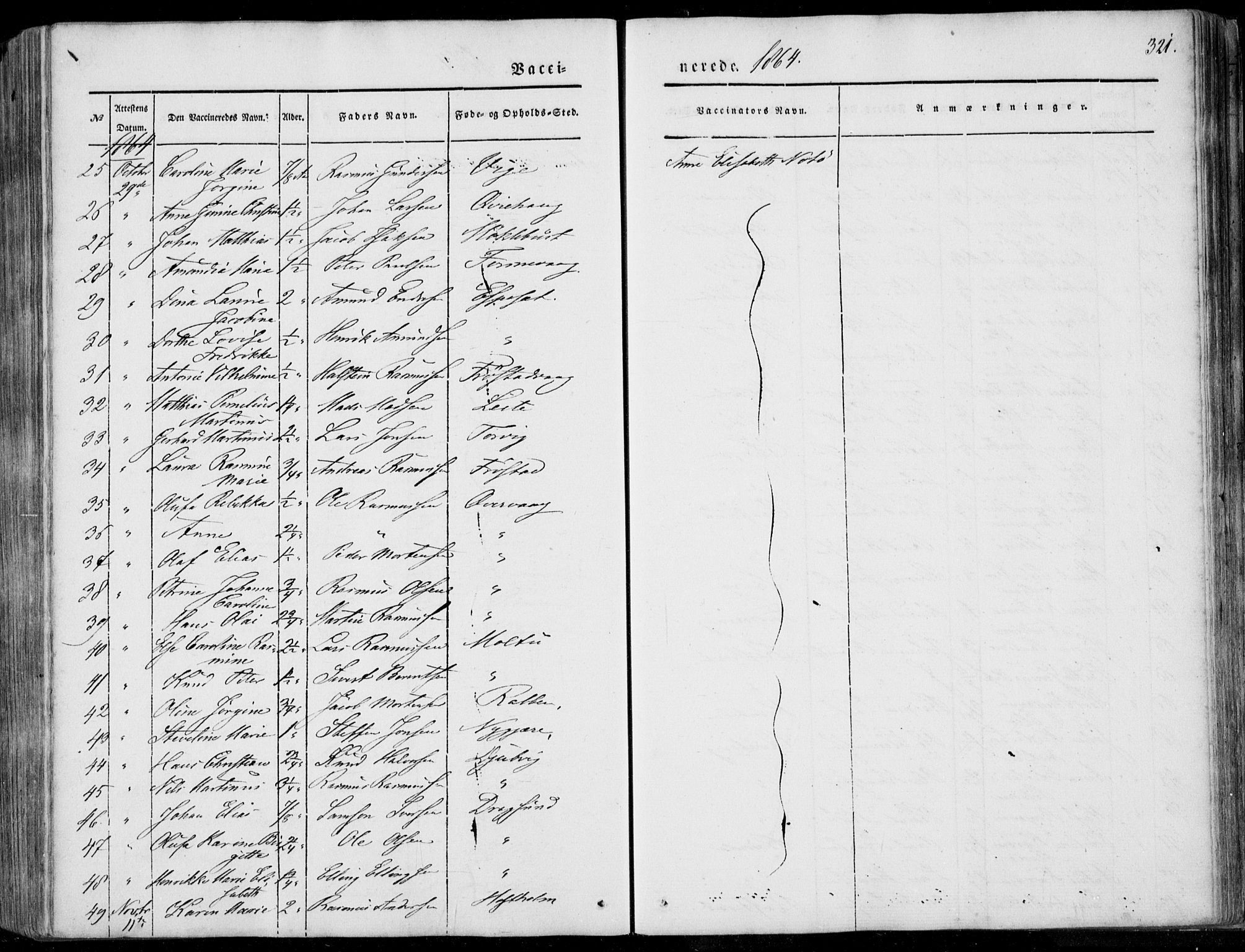 Ministerialprotokoller, klokkerbøker og fødselsregistre - Møre og Romsdal, AV/SAT-A-1454/507/L0070: Parish register (official) no. 507A05, 1842-1873, p. 321