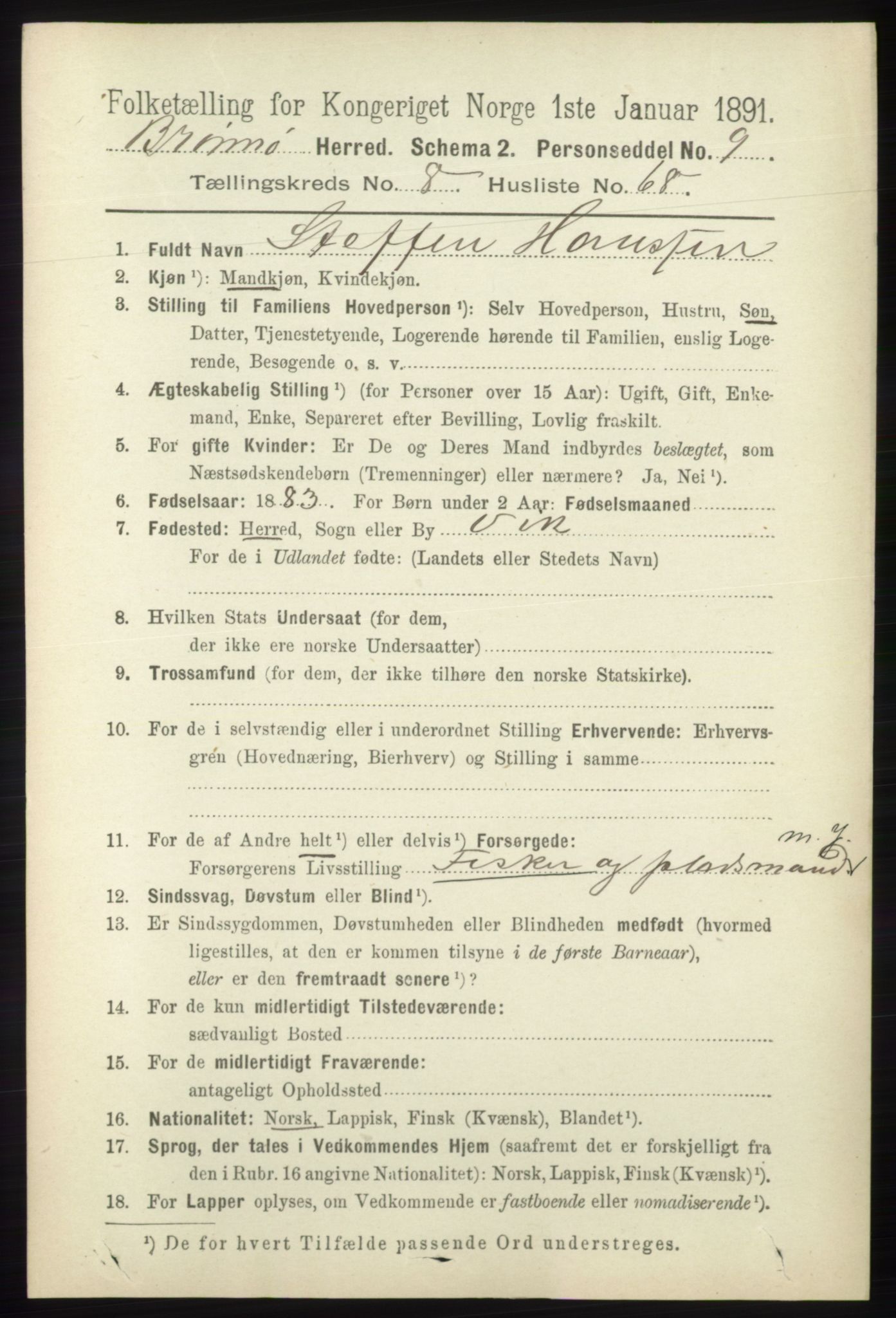 RA, 1891 census for 1814 Brønnøy, 1891, p. 4810