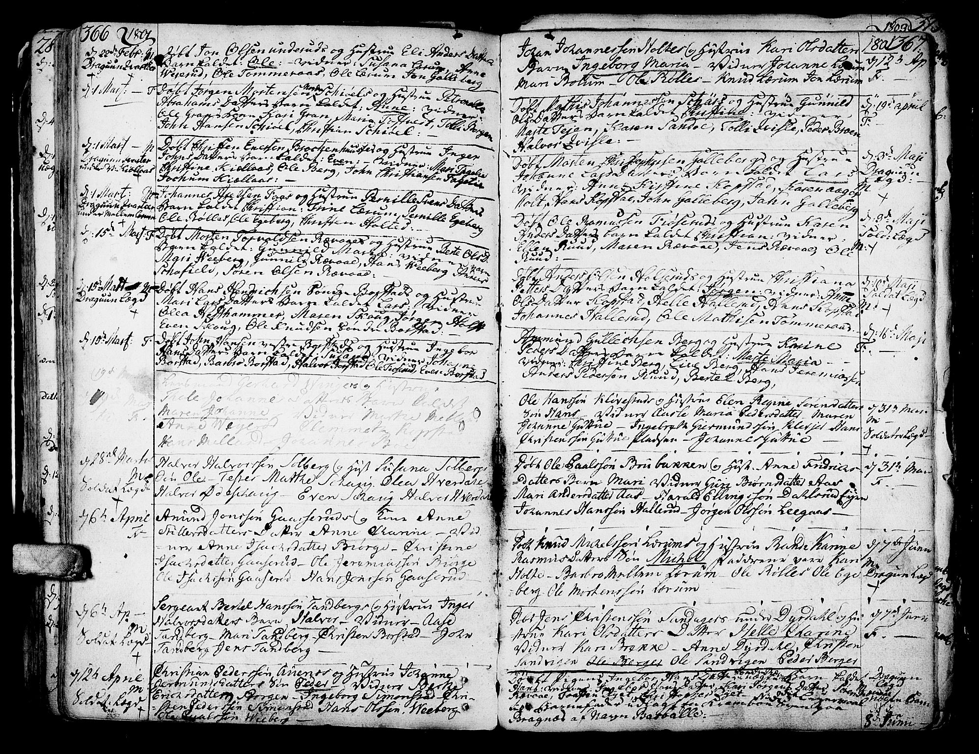 Sande Kirkebøker, AV/SAKO-A-53/F/Fa/L0001: Parish register (official) no. 1, 1753-1803, p. 366-367