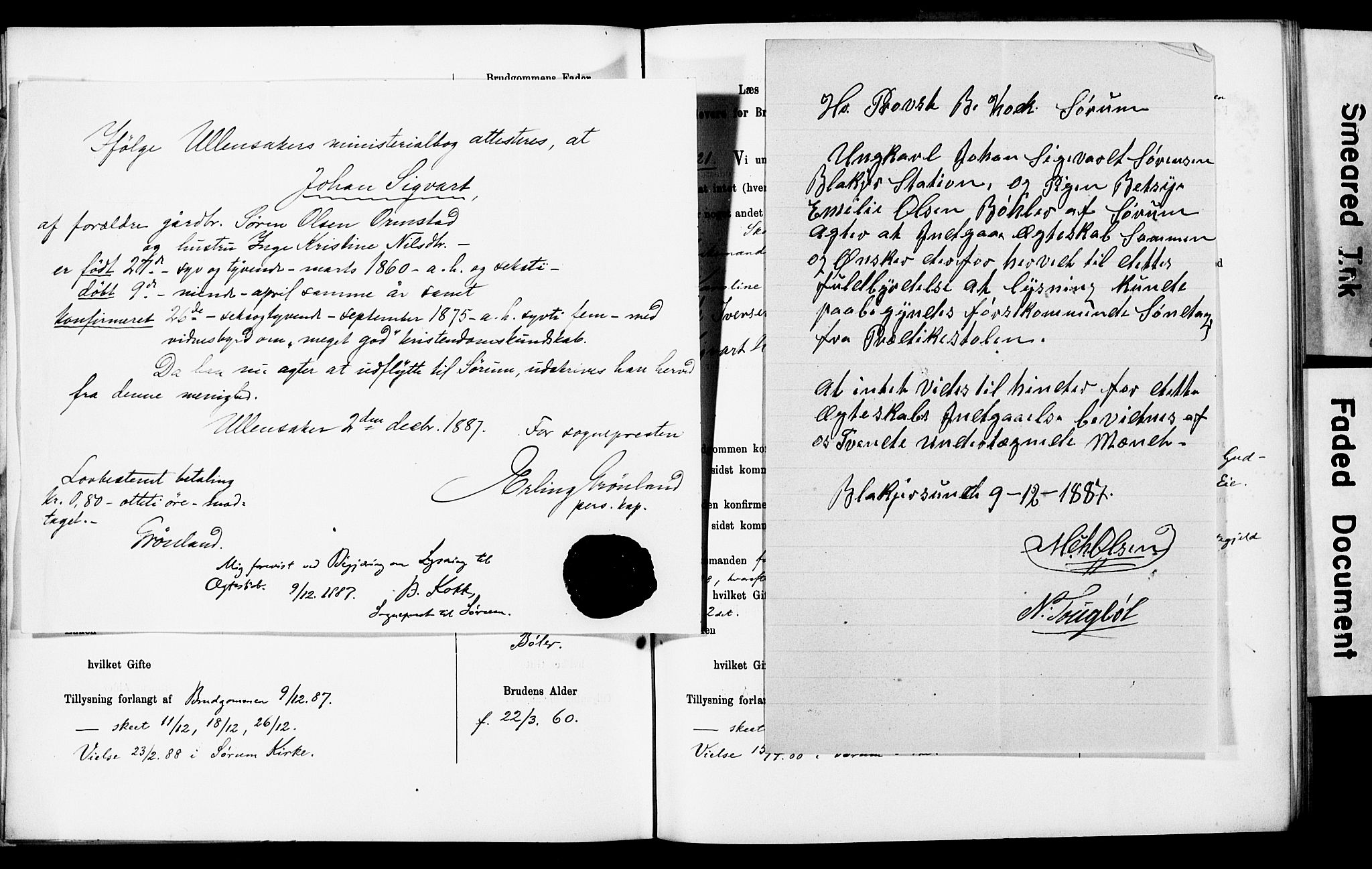 Sørum prestekontor Kirkebøker, AV/SAO-A-10303/H/Ha/L0001: Banns register no. 1, 1887-1890