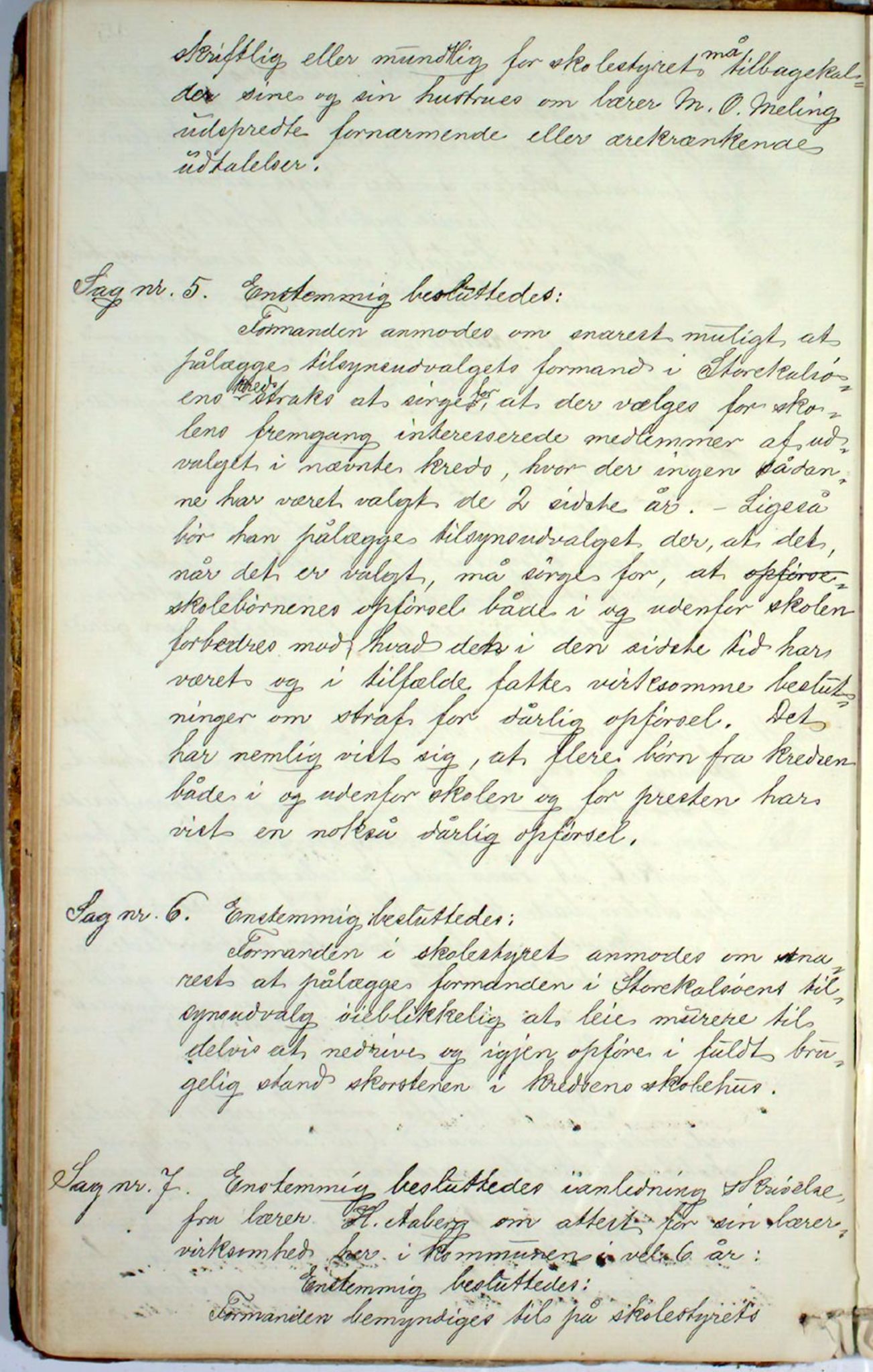 Austevoll kommune. Skulestyret, IKAH/1244-211/A/Aa/L0001: Møtebok for Møkster skulestyre, 1878-1910, p. 45b