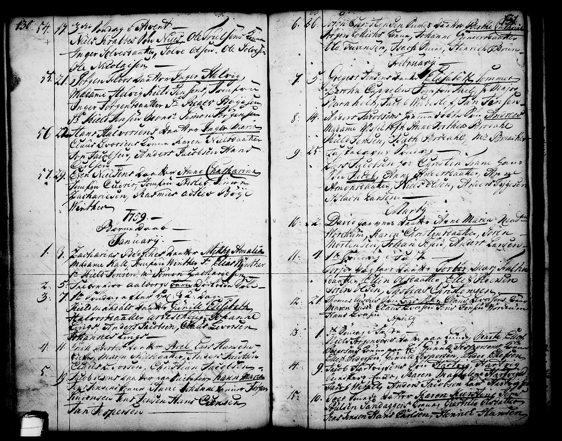 Skien kirkebøker, SAKO/A-302/F/Fa/L0003: Parish register (official) no. 3, 1755-1791, p. 130-131