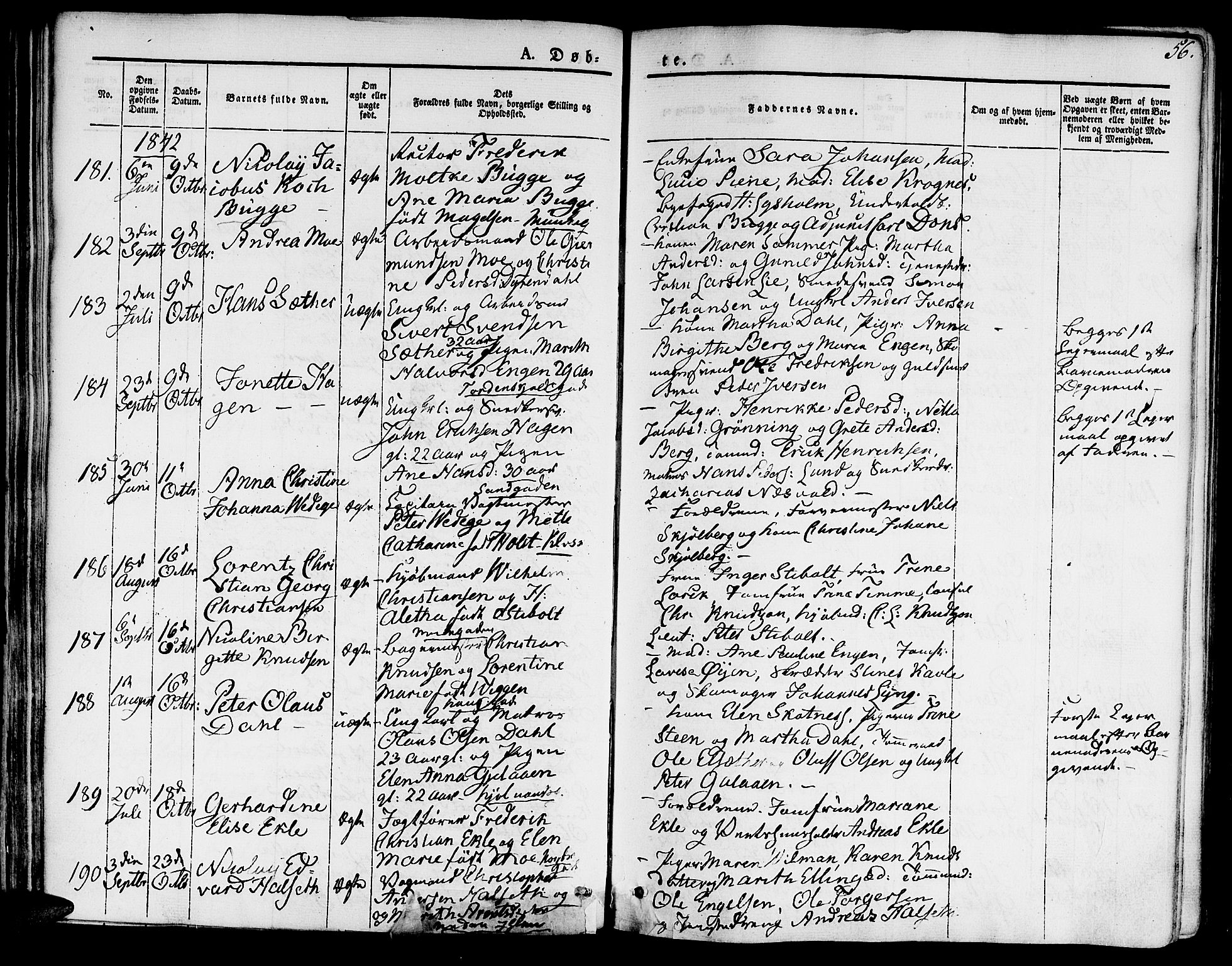Ministerialprotokoller, klokkerbøker og fødselsregistre - Sør-Trøndelag, SAT/A-1456/601/L0048: Parish register (official) no. 601A16, 1840-1847, p. 56