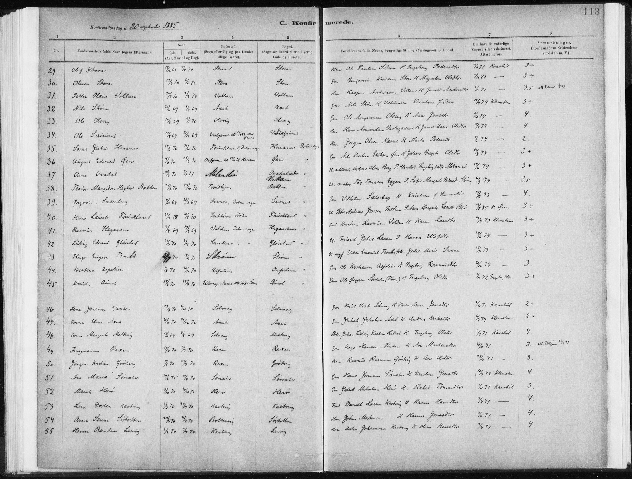 Ministerialprotokoller, klokkerbøker og fødselsregistre - Sør-Trøndelag, SAT/A-1456/637/L0558: Parish register (official) no. 637A01, 1882-1899, p. 113