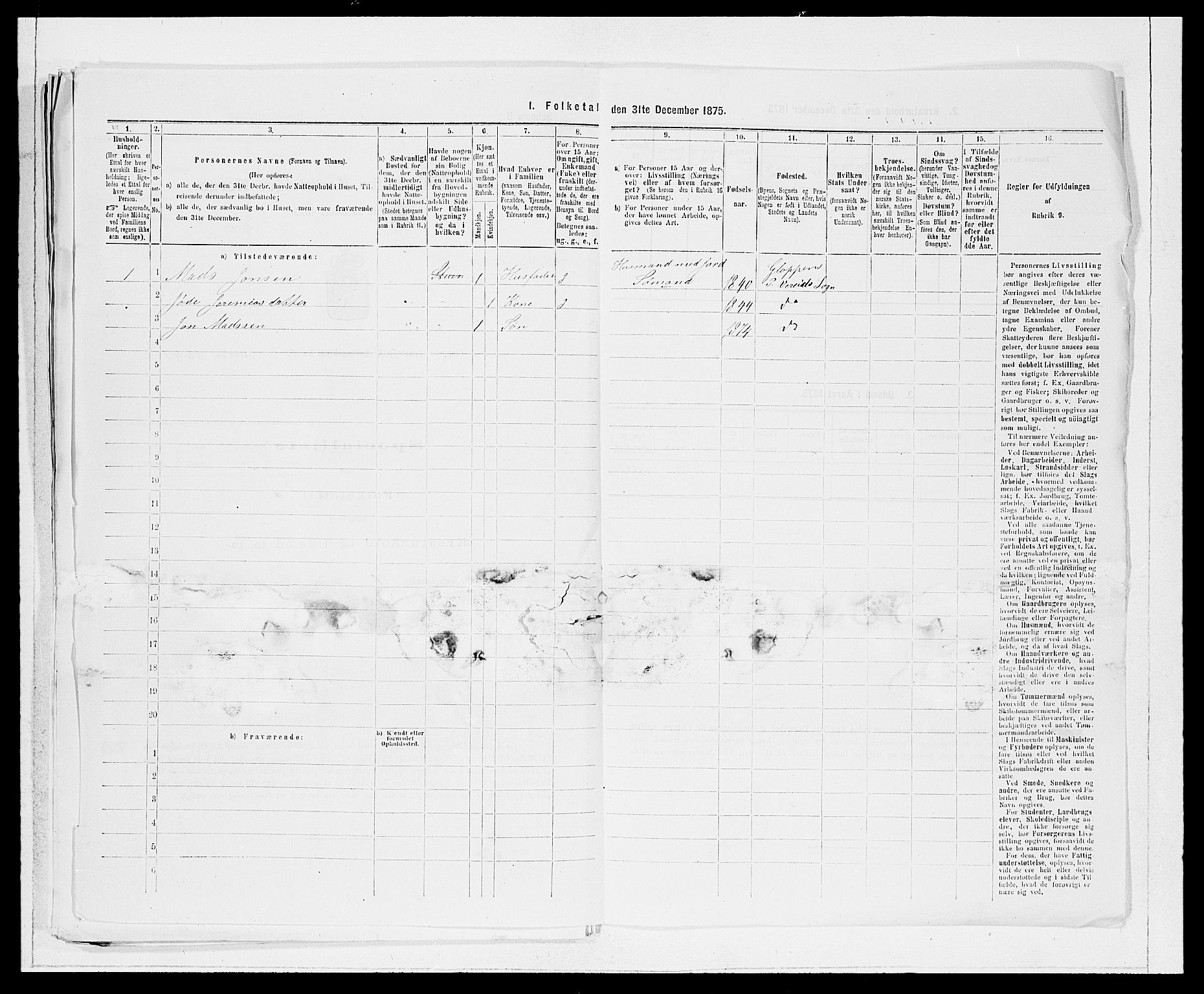 SAB, 1875 Census for 1445P Gloppen, 1875, p. 856