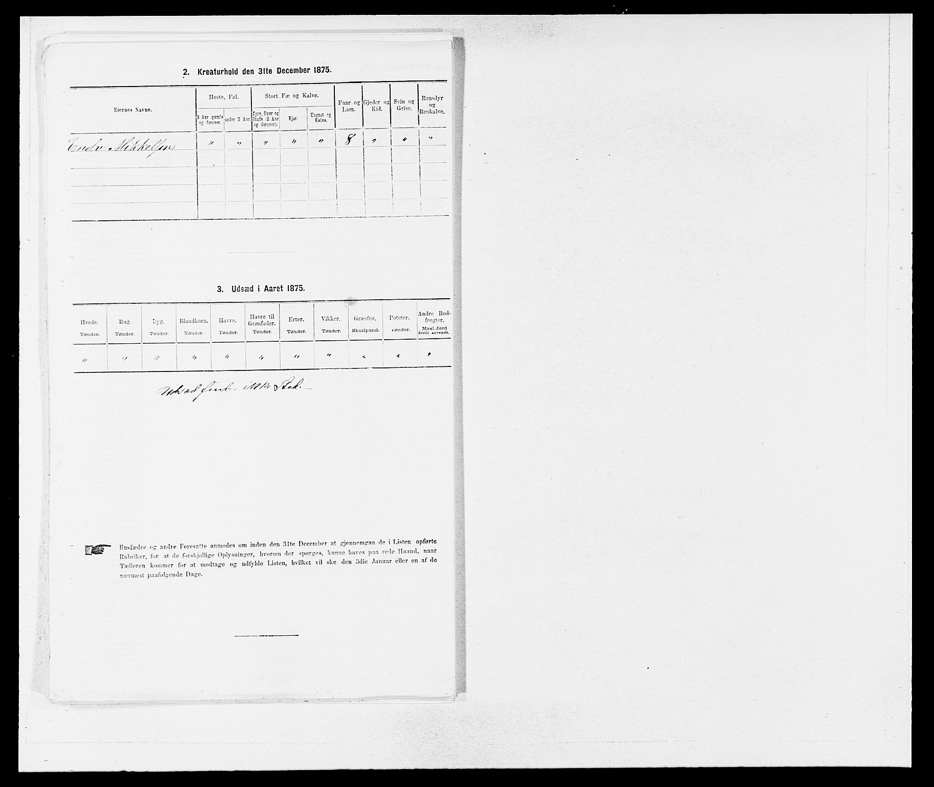 SAB, 1875 census for 1245P Sund, 1875, p. 332