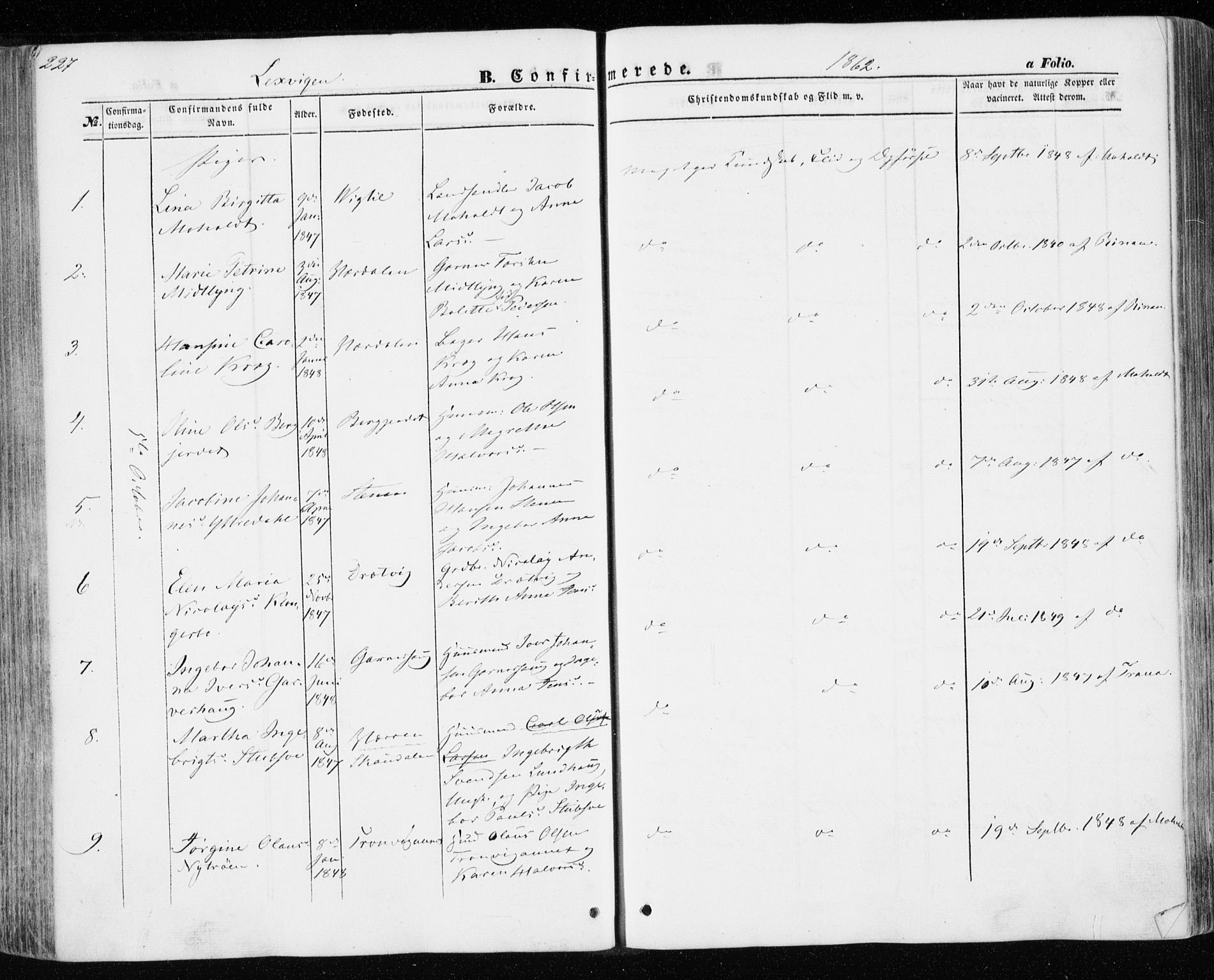 Ministerialprotokoller, klokkerbøker og fødselsregistre - Nord-Trøndelag, AV/SAT-A-1458/701/L0008: Parish register (official) no. 701A08 /1, 1854-1863, p. 227