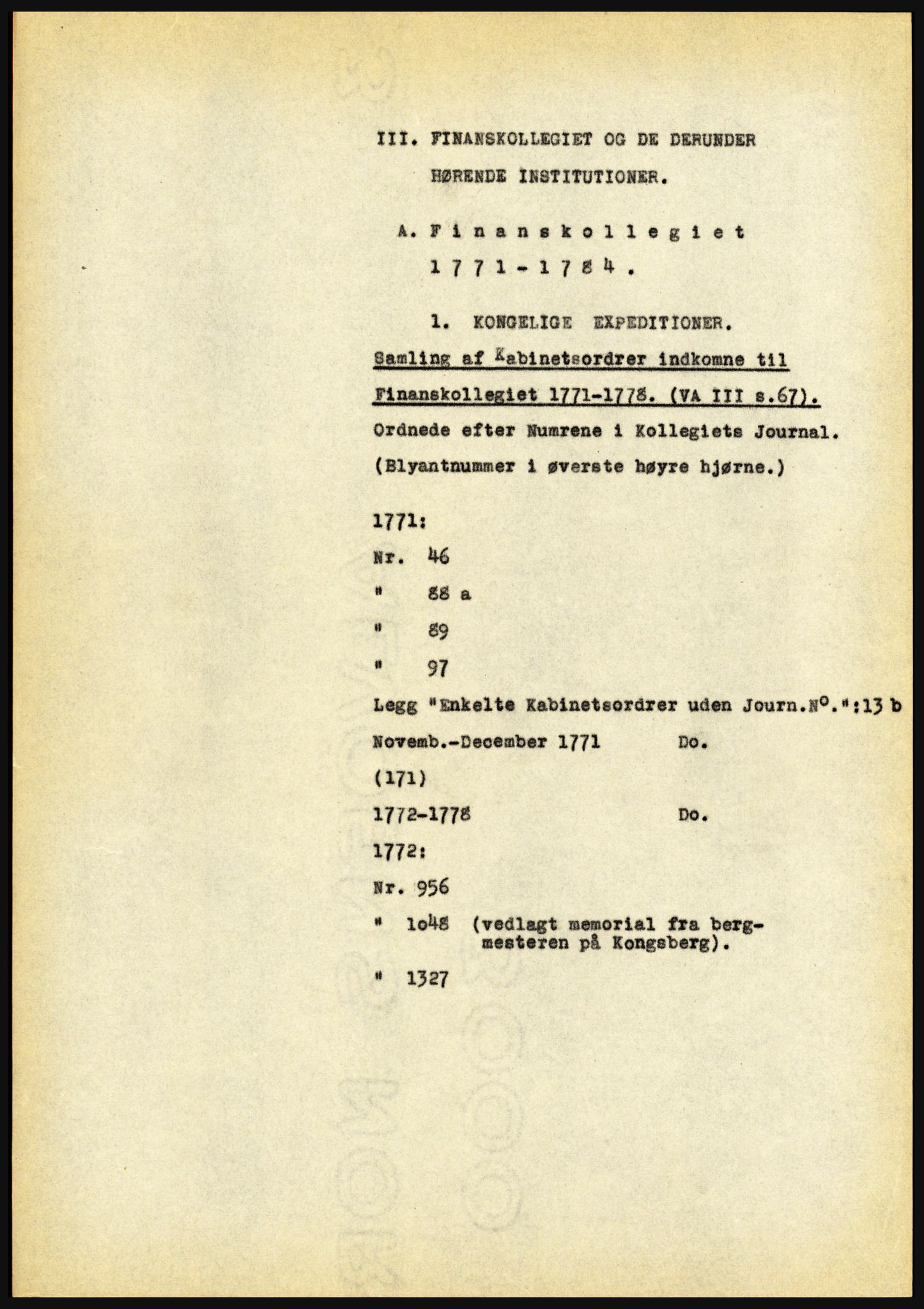 Riksarkivet, Seksjon for eldre arkiv og spesialsamlinger, AV/RA-EA-6797/H/Ha, 1953, p. 1