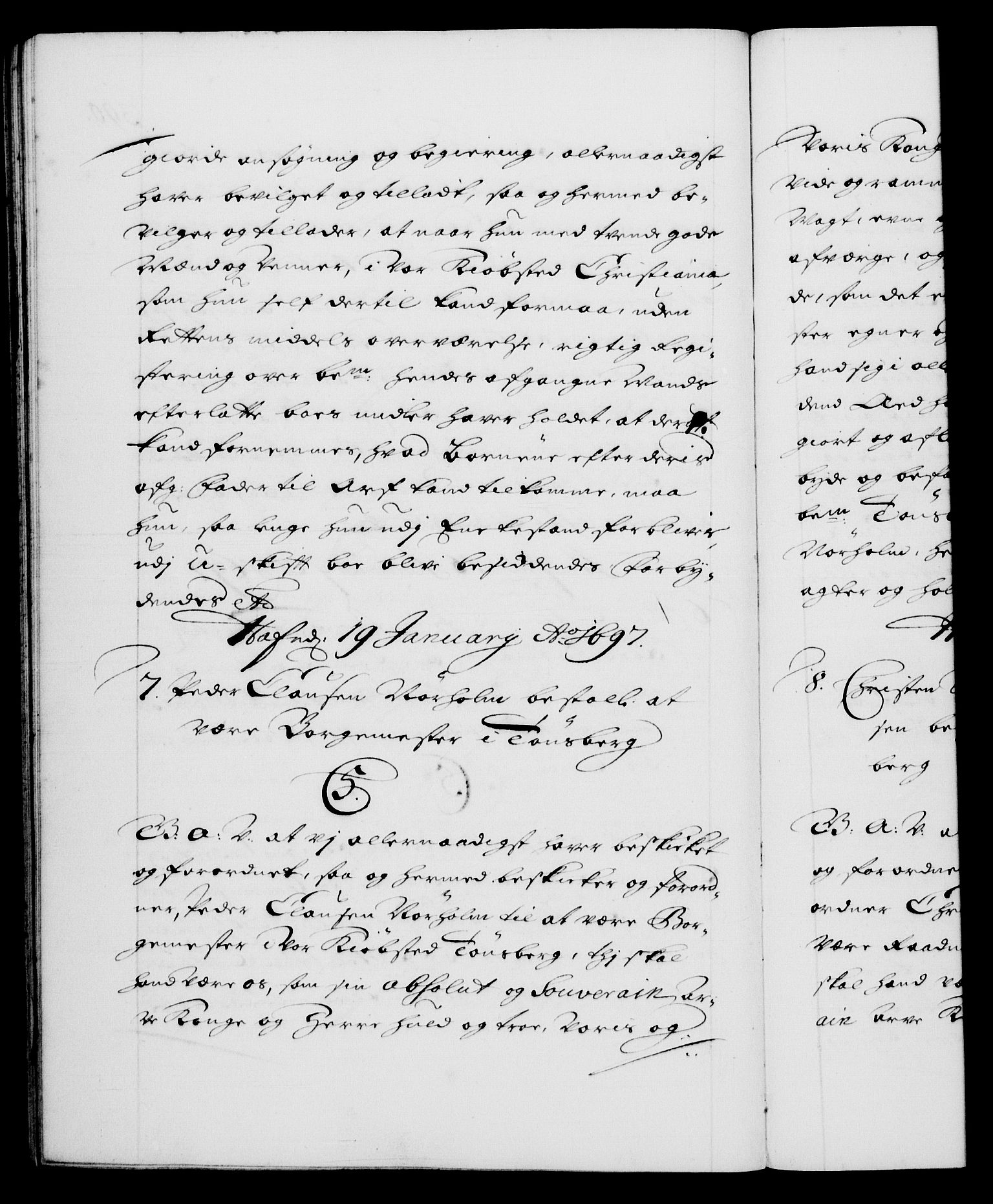 Danske Kanselli 1572-1799, AV/RA-EA-3023/F/Fc/Fca/Fcaa/L0016: Norske registre (mikrofilm), 1692-1697, p. 390b