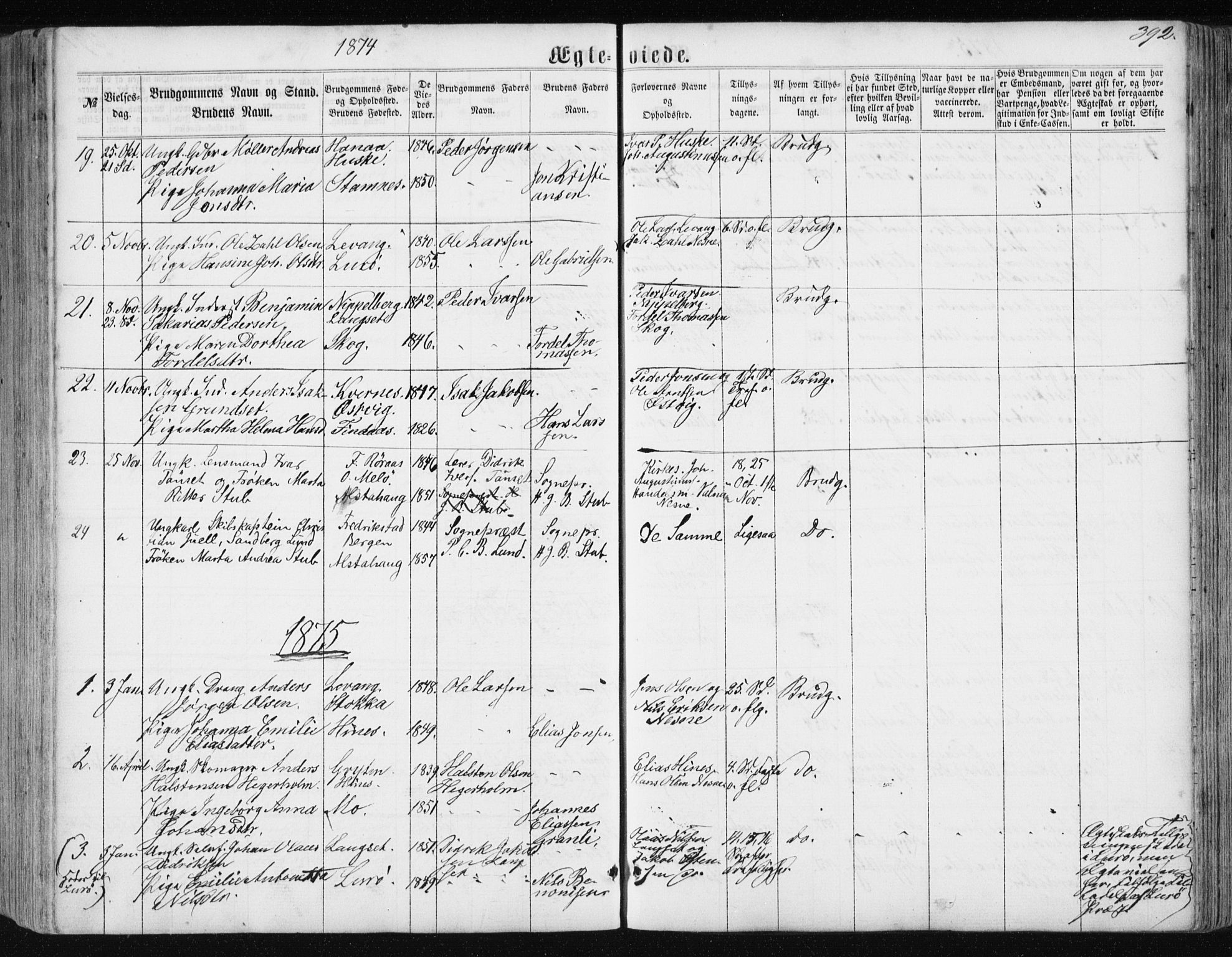 Ministerialprotokoller, klokkerbøker og fødselsregistre - Nordland, AV/SAT-A-1459/838/L0556: Parish register (copy) no. 838C03, 1861-1893, p. 392