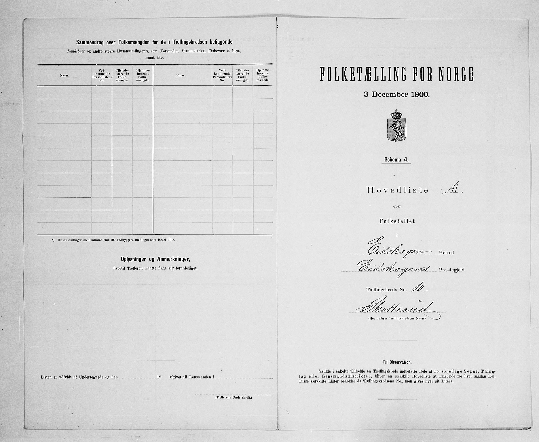 SAH, 1900 census for Eidskog, 1900, p. 39