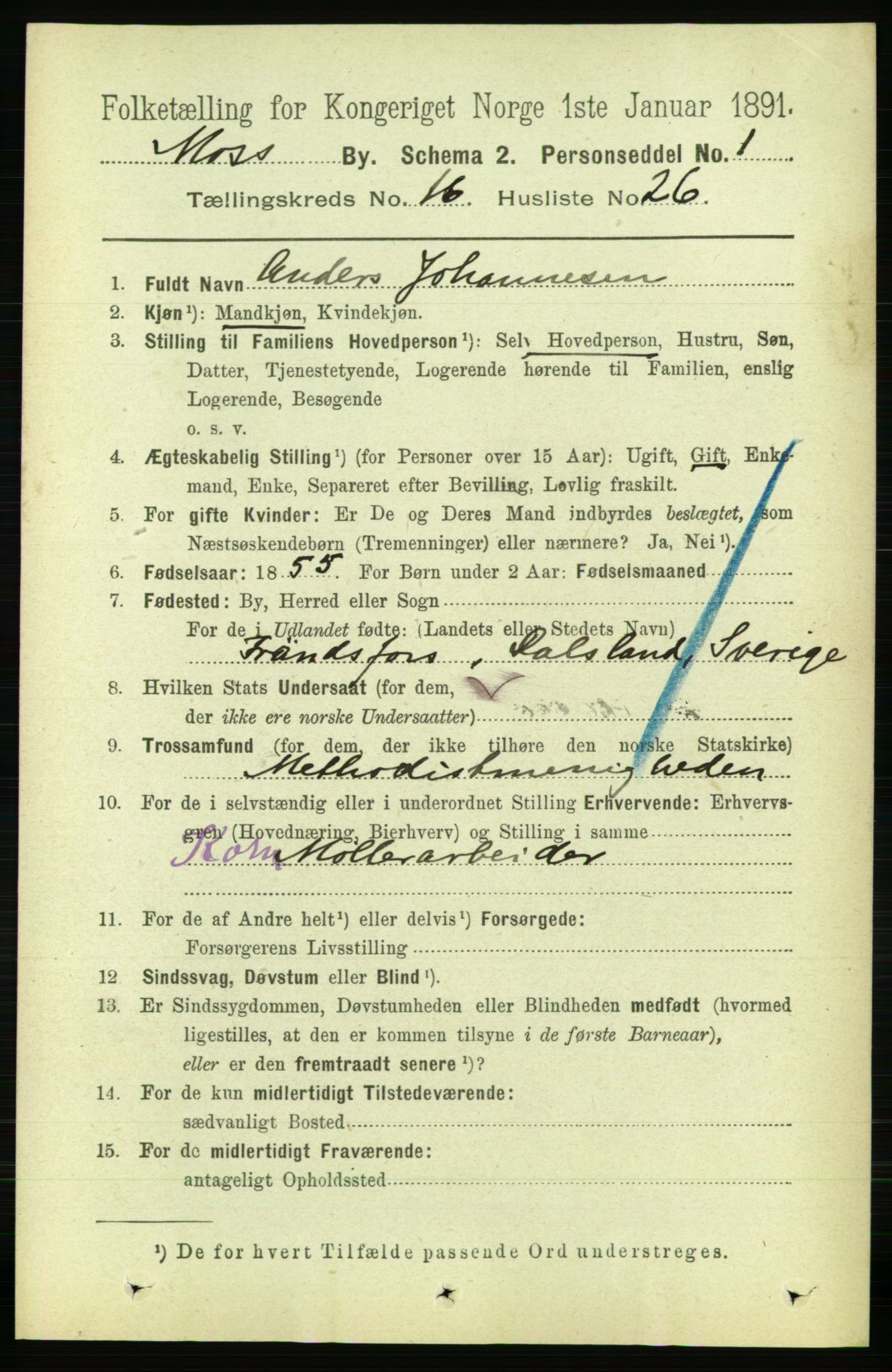 RA, 1891 census for 0104 Moss, 1891, p. 7766