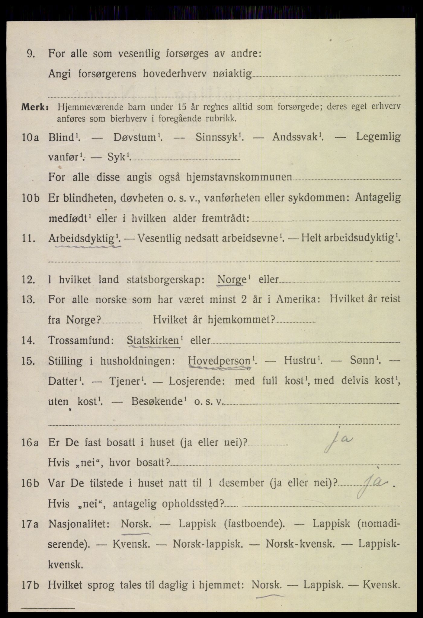 SAT, 1920 census for Kvam, 1920, p. 1378