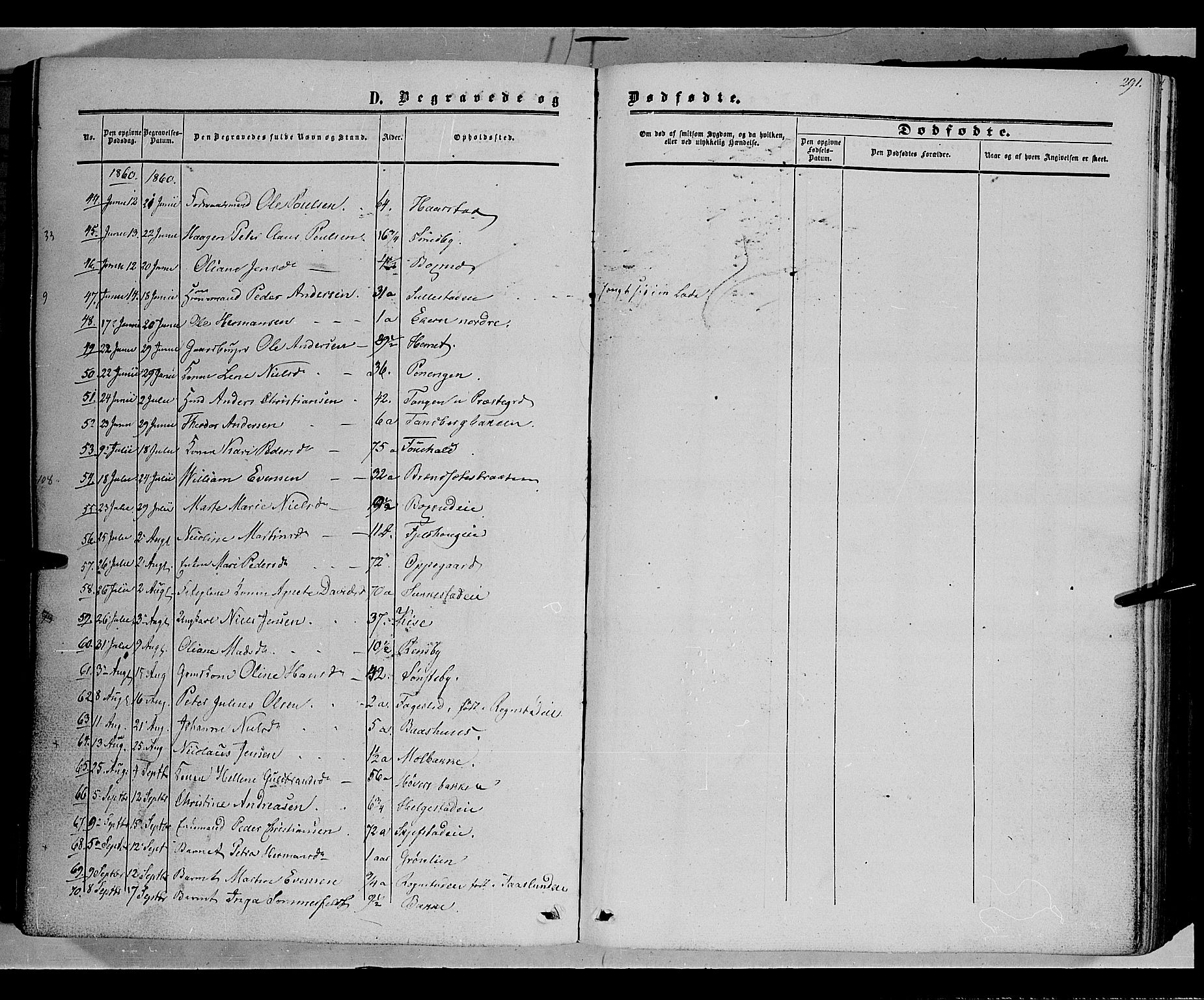 Østre Toten prestekontor, SAH/PREST-104/H/Ha/Haa/L0004: Parish register (official) no. 4, 1857-1865, p. 291