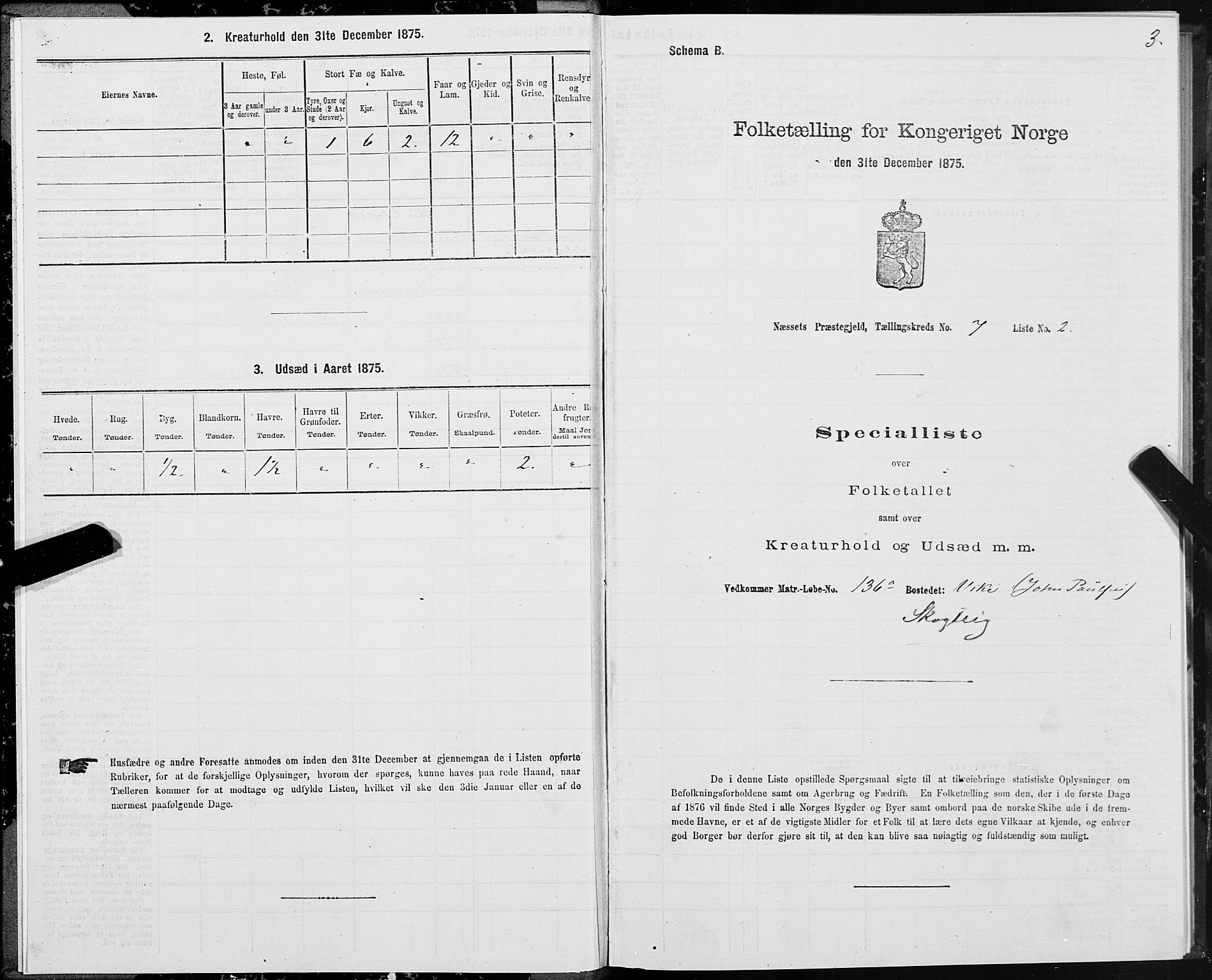 SAT, 1875 census for 1543P Nesset, 1875, p. 4003