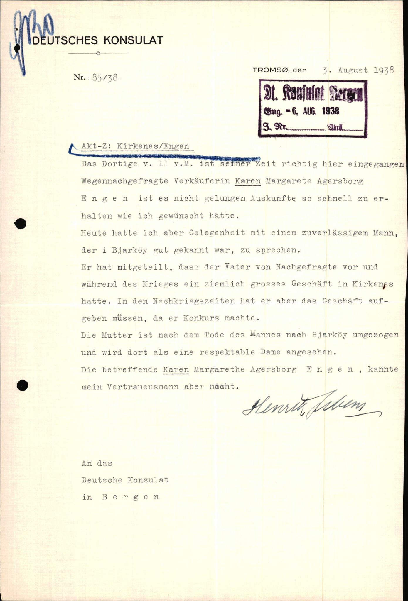 Forsvarets Overkommando. 2 kontor. Arkiv 11.4. Spredte tyske arkivsaker, AV/RA-RAFA-7031/D/Dar/Darc/L0026: FO.II. Tyske konsulater, 1928-1940, p. 1025