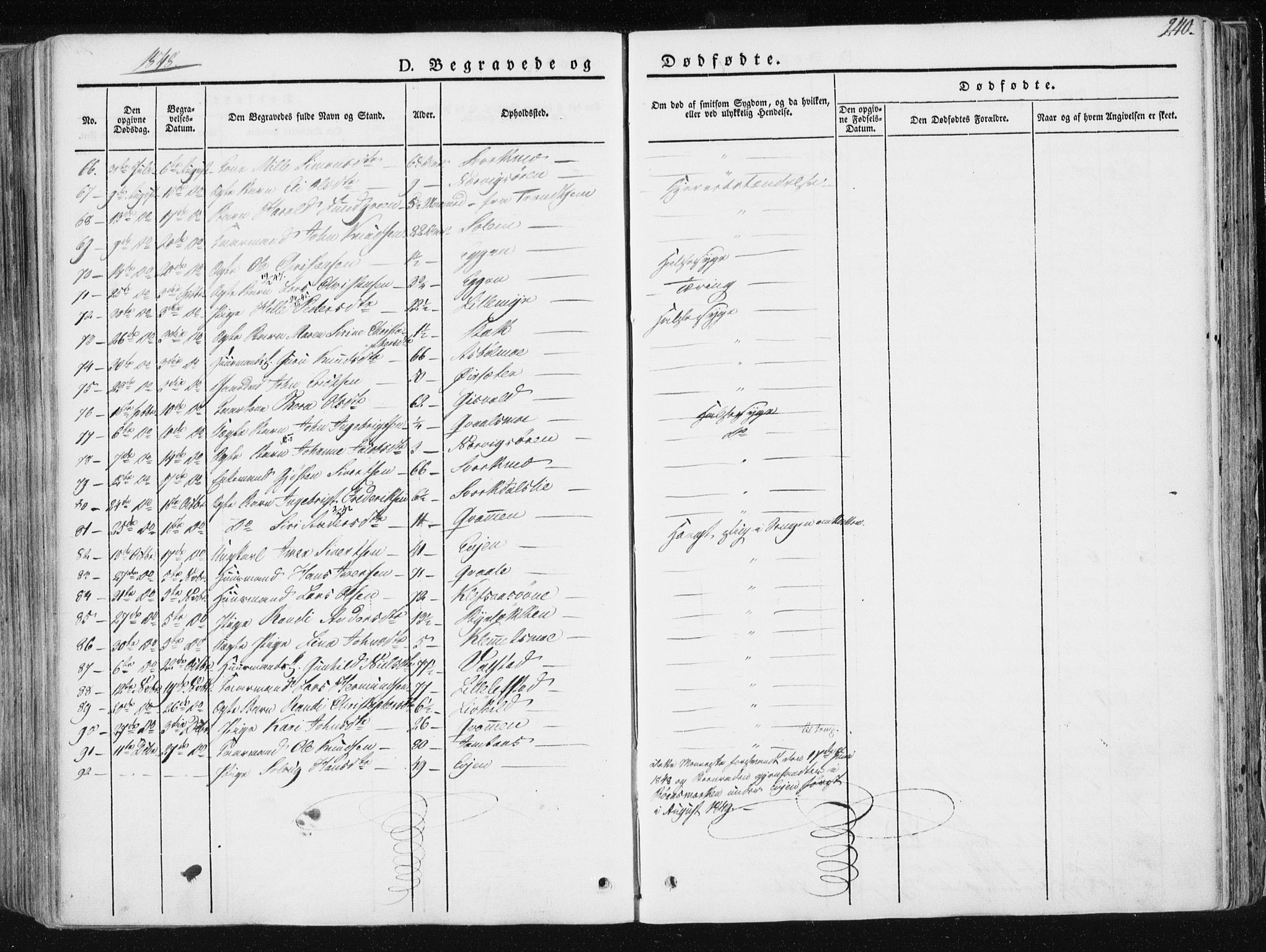 Ministerialprotokoller, klokkerbøker og fødselsregistre - Sør-Trøndelag, AV/SAT-A-1456/668/L0805: Parish register (official) no. 668A05, 1840-1853, p. 240