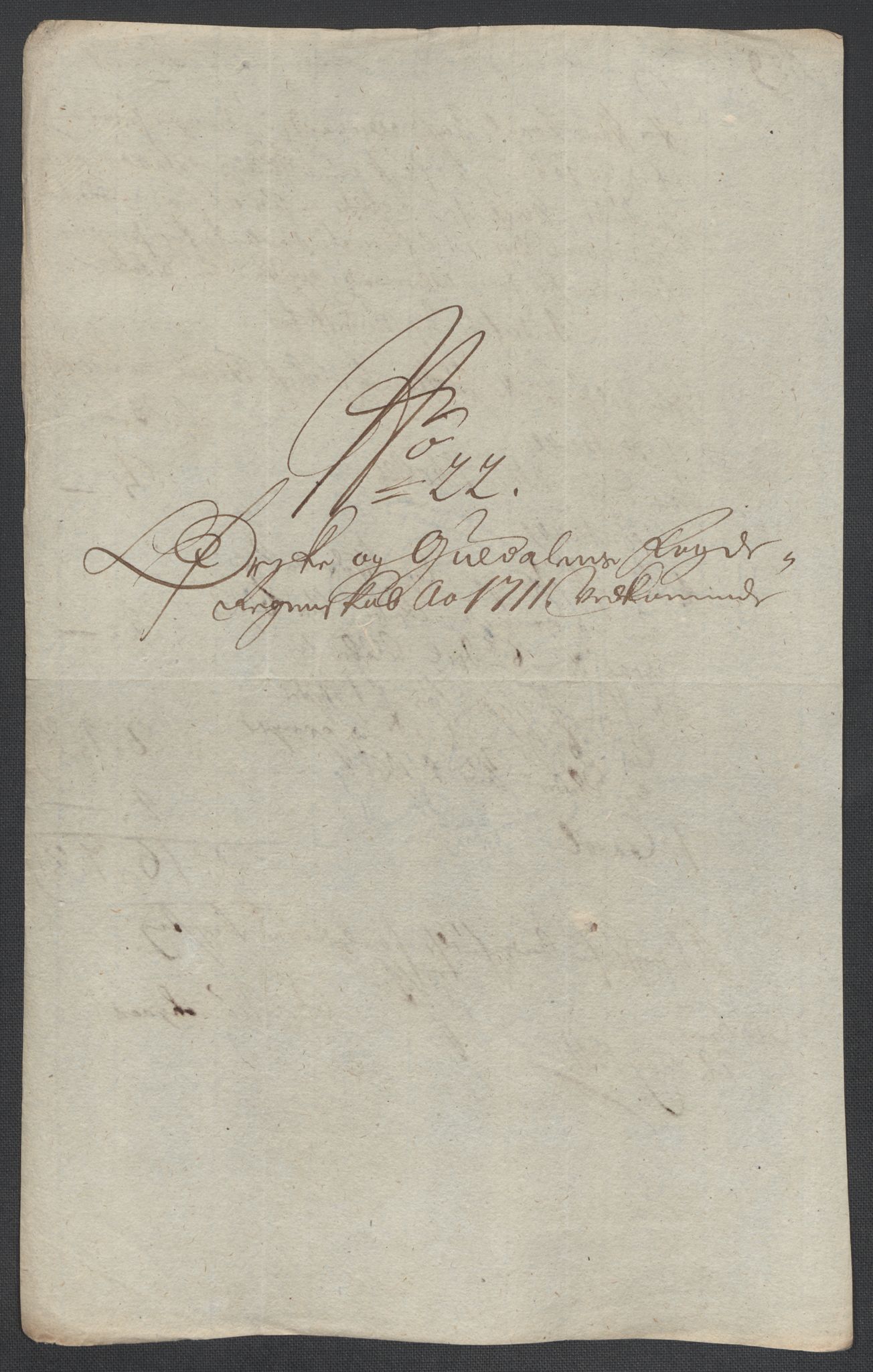 Rentekammeret inntil 1814, Reviderte regnskaper, Fogderegnskap, AV/RA-EA-4092/R60/L3962: Fogderegnskap Orkdal og Gauldal, 1711, p. 125