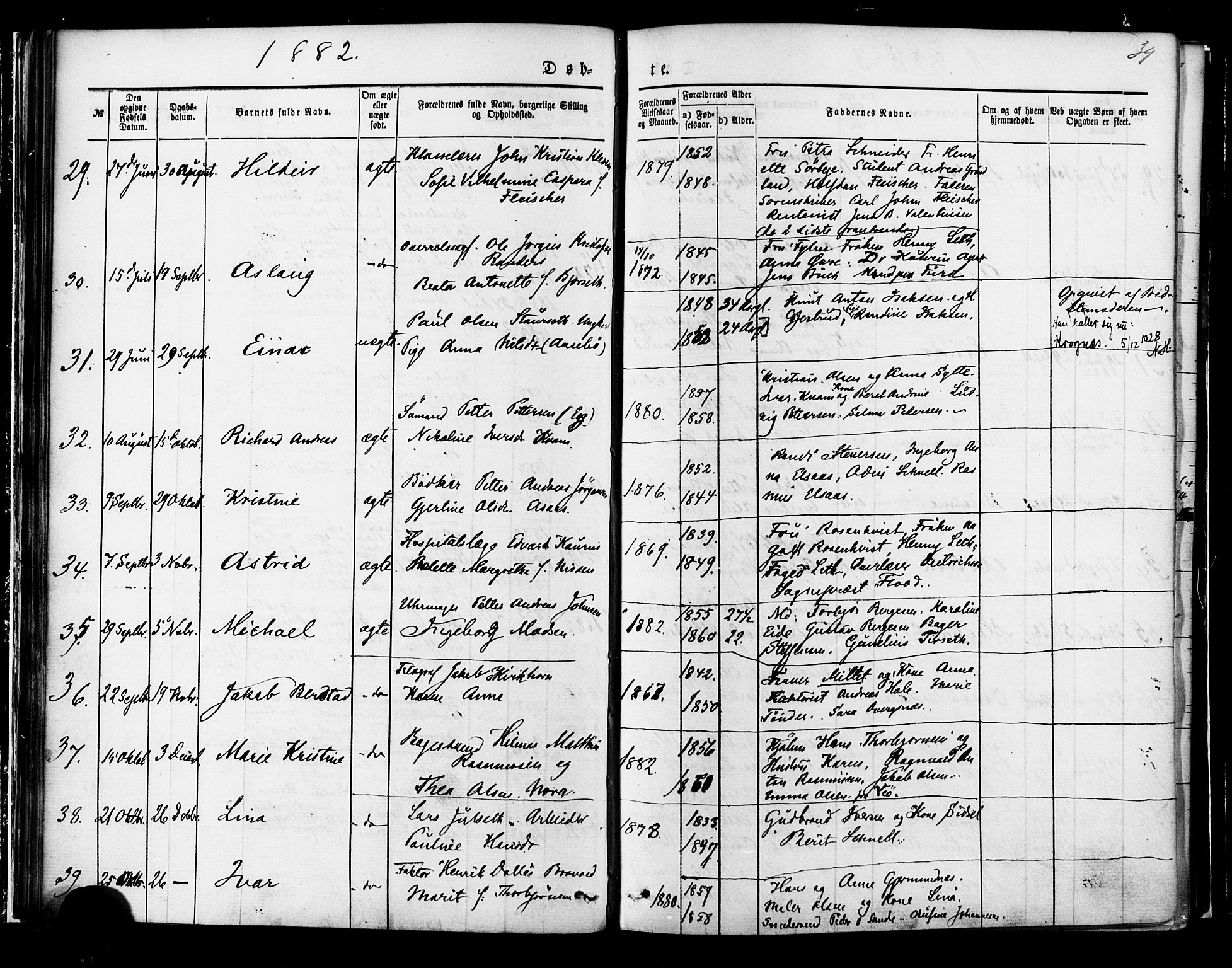 Ministerialprotokoller, klokkerbøker og fødselsregistre - Møre og Romsdal, AV/SAT-A-1454/558/L0691: Parish register (official) no. 558A05, 1873-1886, p. 39