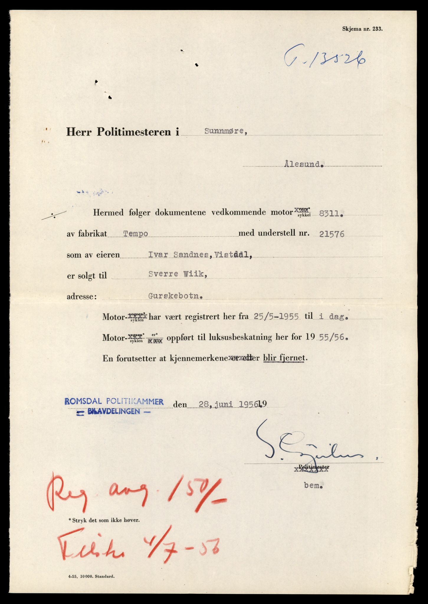 Møre og Romsdal vegkontor - Ålesund trafikkstasjon, AV/SAT-A-4099/F/Fe/L0039: Registreringskort for kjøretøy T 13361 - T 13530, 1927-1998, p. 2899