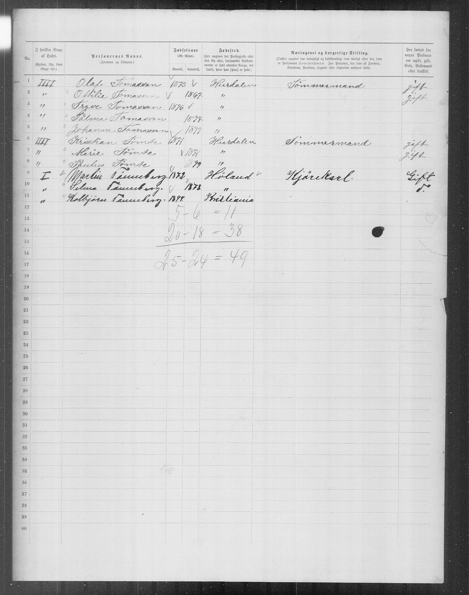 OBA, Municipal Census 1899 for Kristiania, 1899, p. 12332