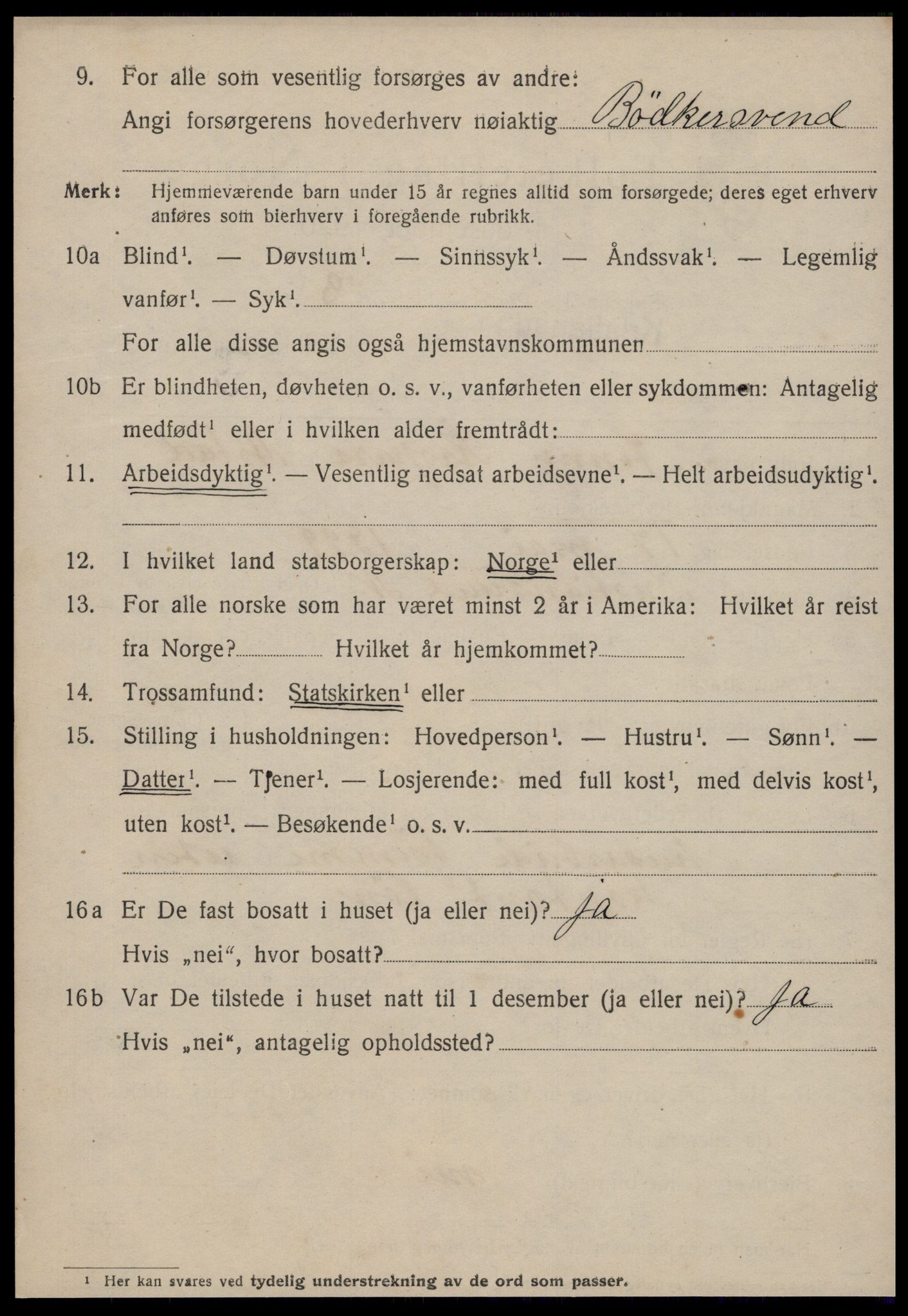 SAT, 1920 census for Kristiansund, 1920, p. 32720