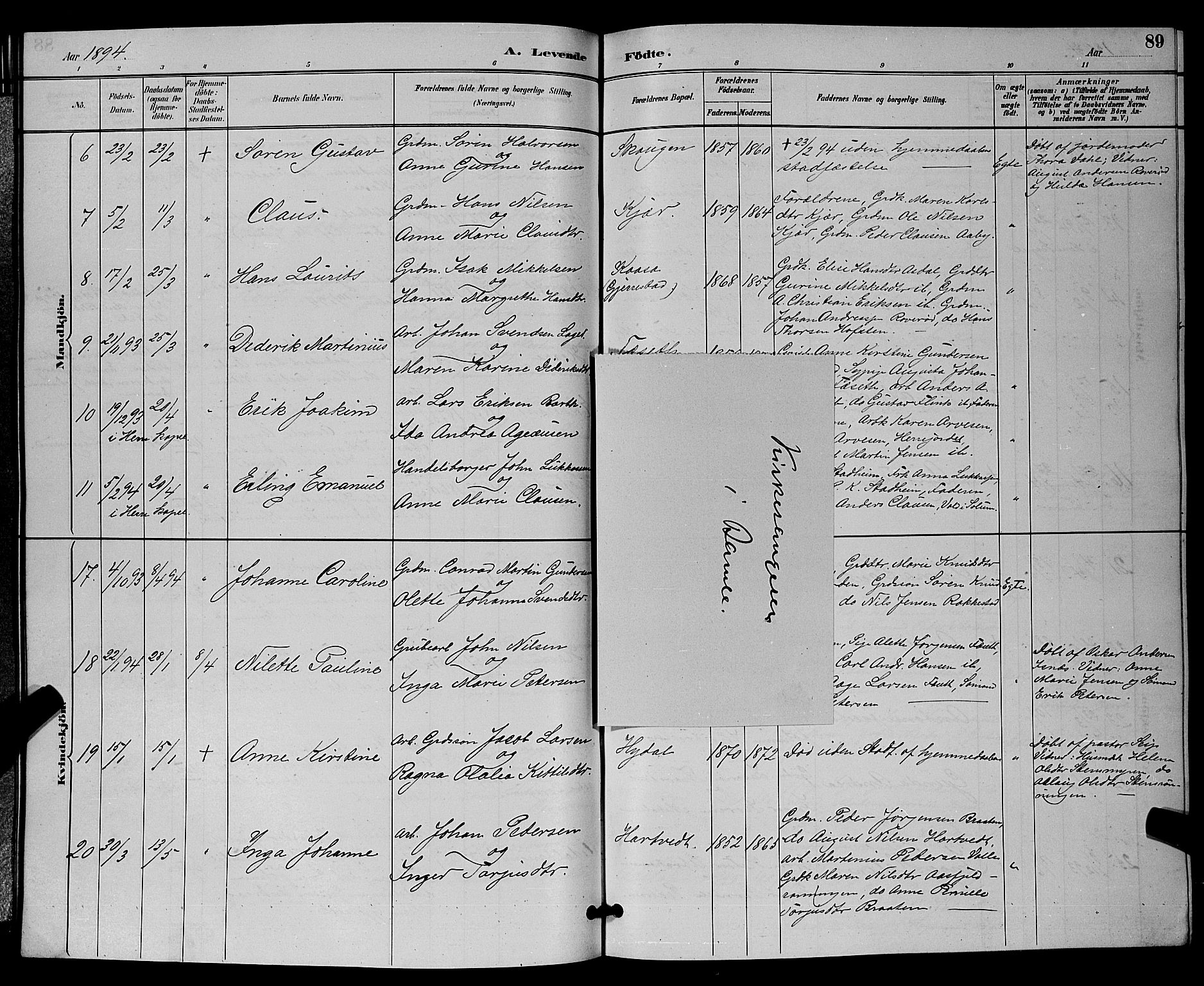 Bamble kirkebøker, SAKO/A-253/G/Ga/L0009: Parish register (copy) no. I 9, 1888-1900, p. 89