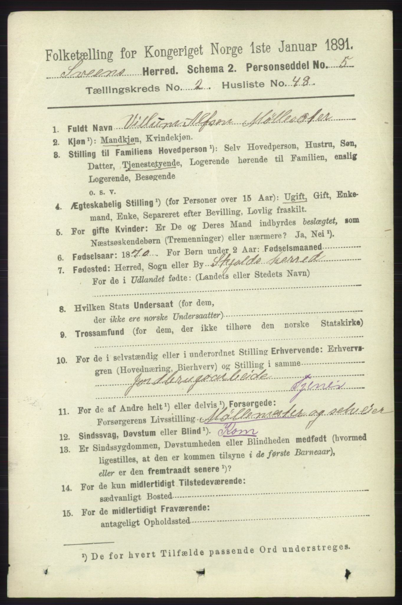 RA, 1891 census for 1216 Sveio, 1891, p. 756