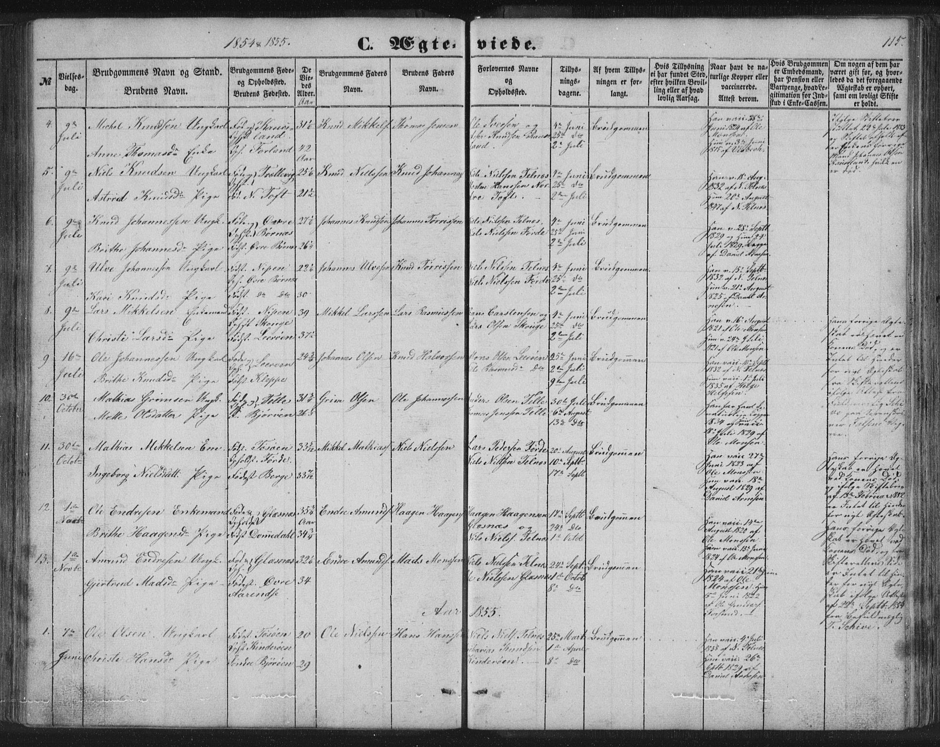 Sund sokneprestembete, SAB/A-99930: Parish register (copy) no. B 1, 1852-1873, p. 115