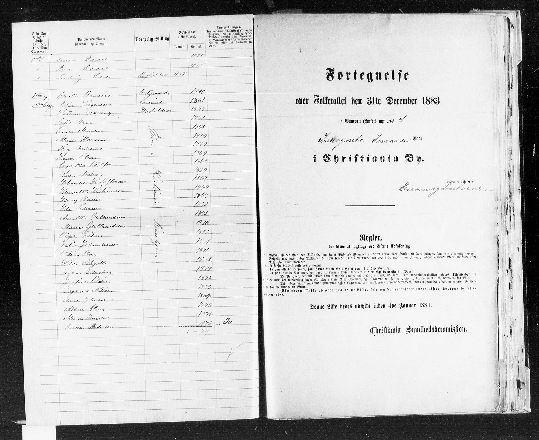 OBA, Municipal Census 1883 for Kristiania, 1883, p. 1944