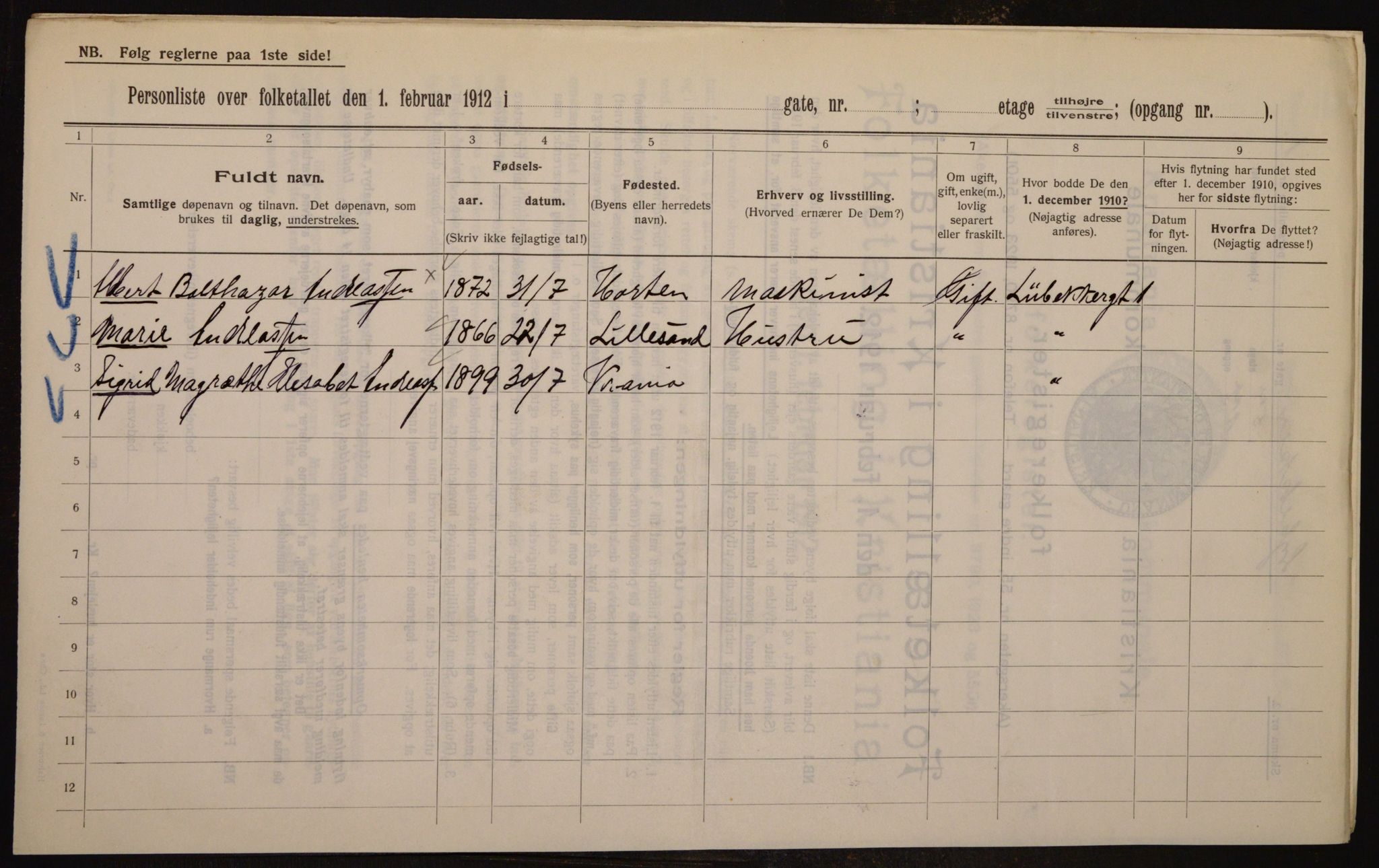 OBA, Municipal Census 1912 for Kristiania, 1912, p. 58802