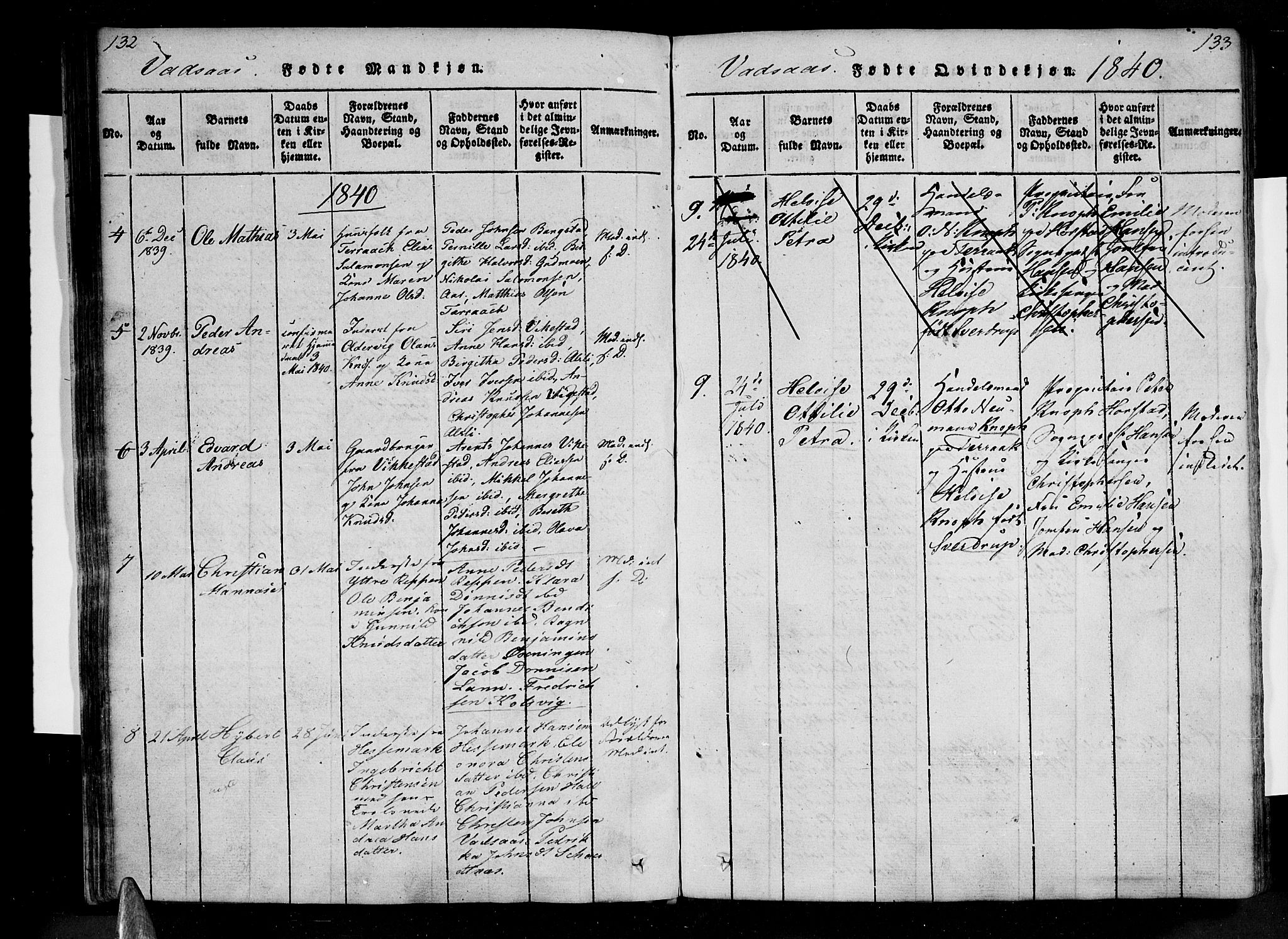 Ministerialprotokoller, klokkerbøker og fødselsregistre - Nordland, AV/SAT-A-1459/810/L0142: Parish register (official) no. 810A06 /1, 1819-1841, p. 132-133