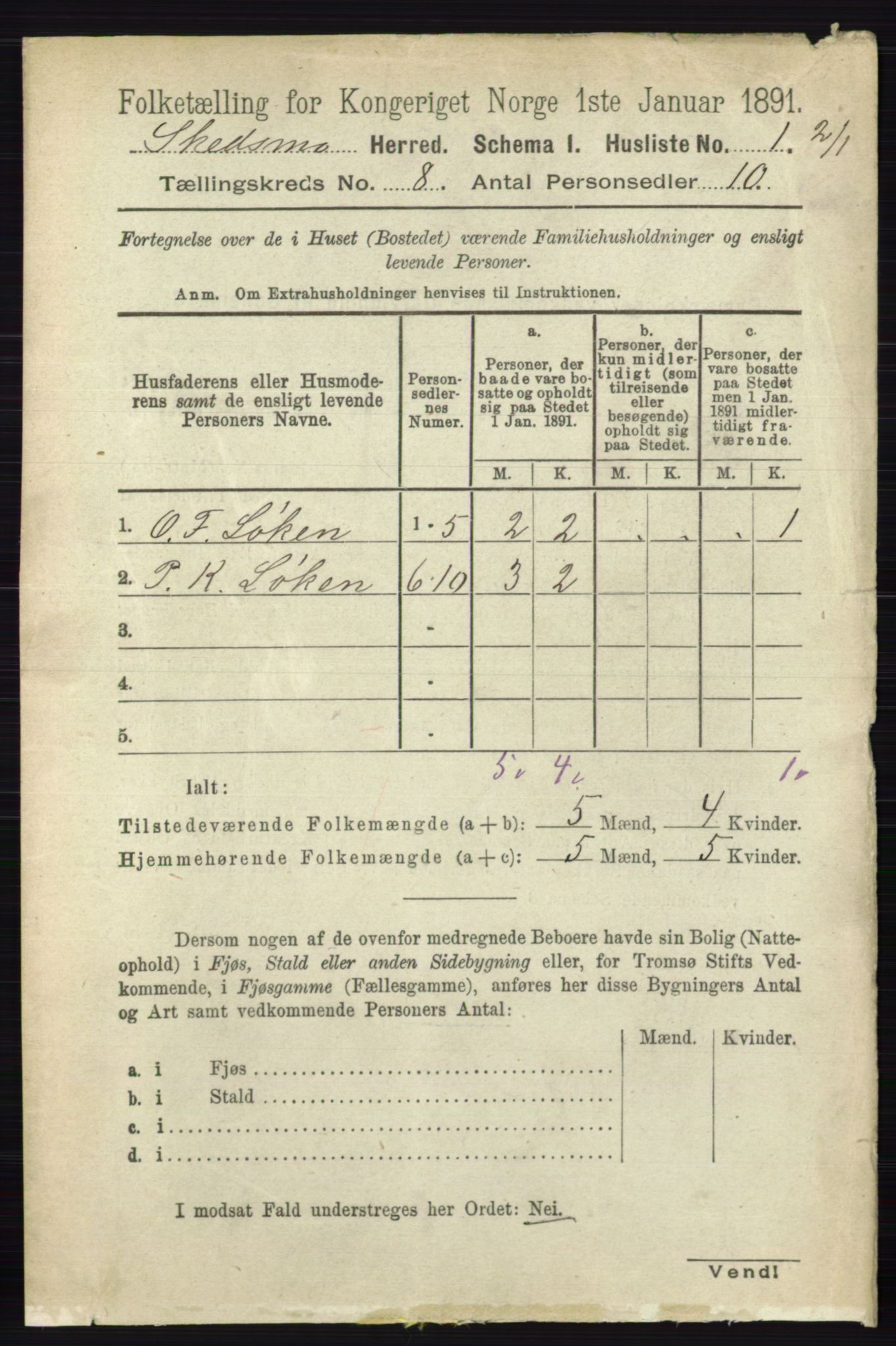 RA, 1891 census for 0231 Skedsmo, 1891, p. 3812