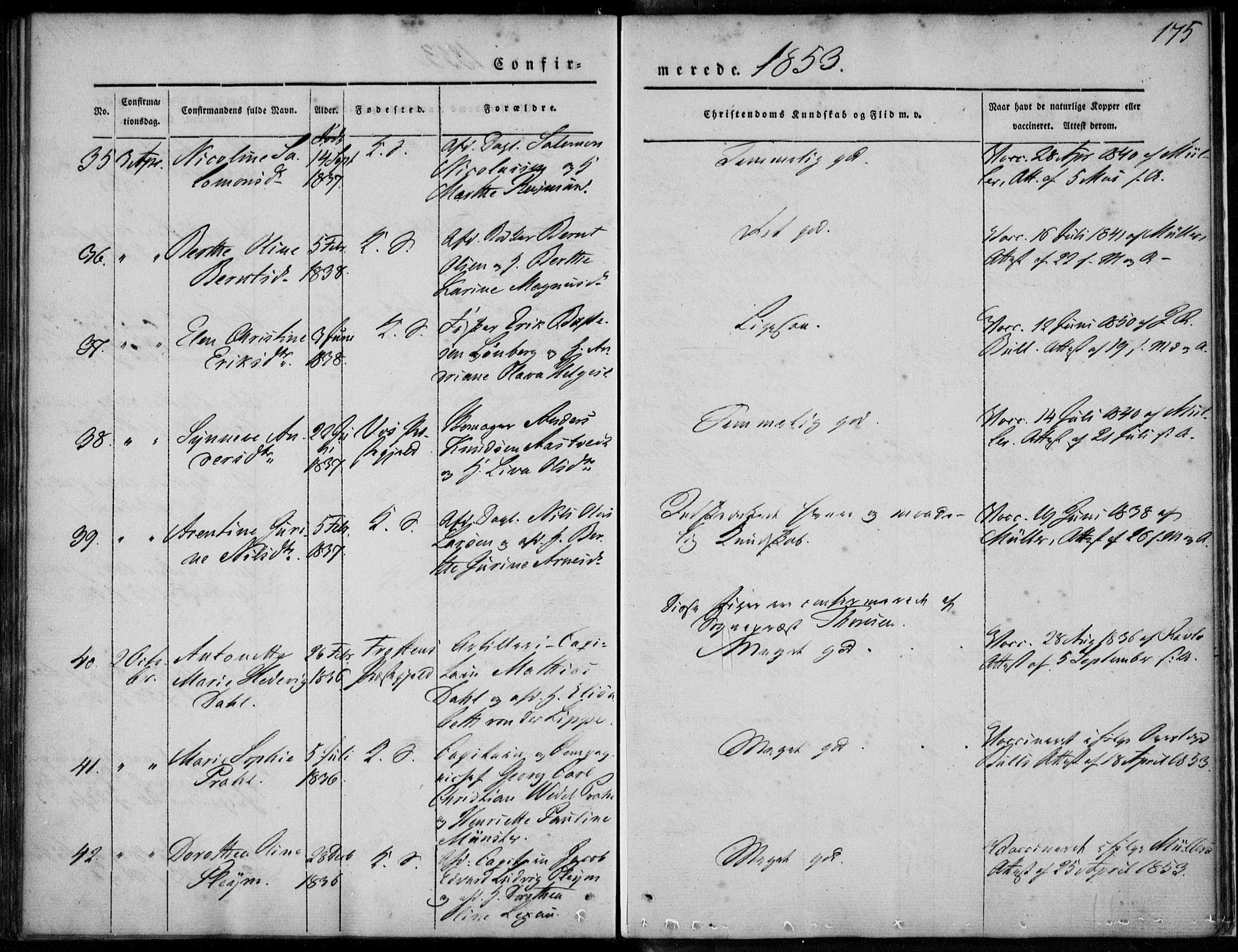 Korskirken sokneprestembete, SAB/A-76101/H/Haa/L0026: Parish register (official) no. C 2, 1842-1854, p. 175