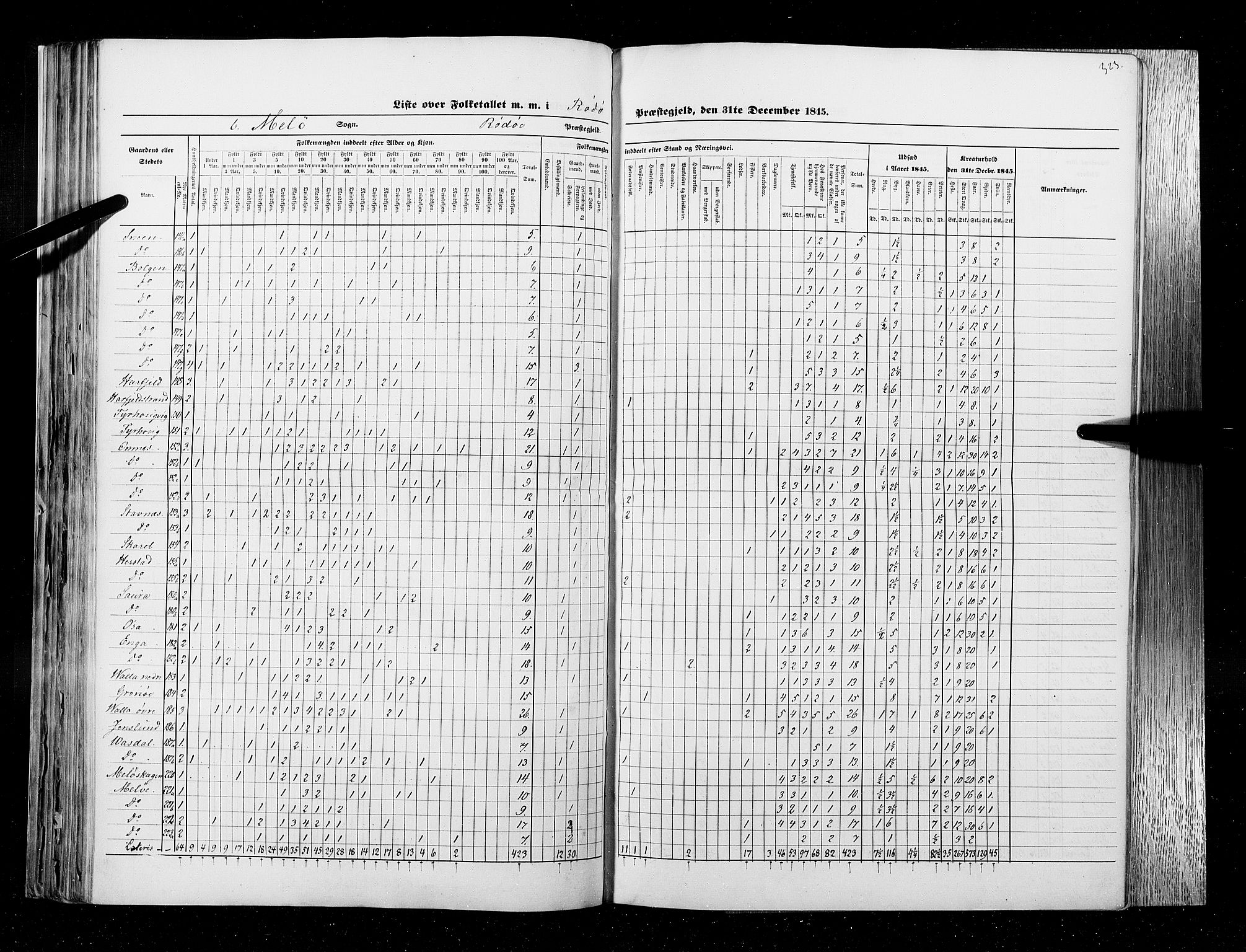 RA, Census 1845, vol. 9B: Nordland amt, 1845, p. 323