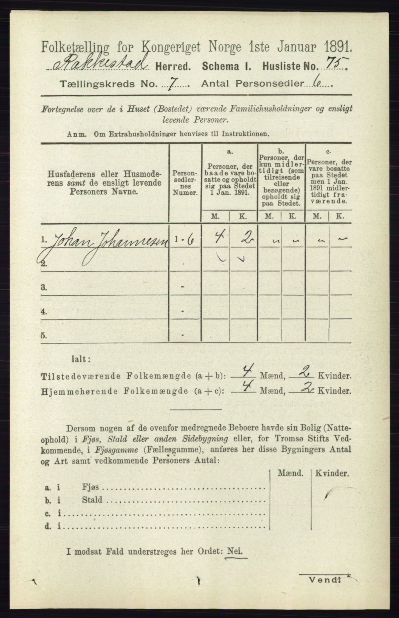 RA, 1891 census for 0128 Rakkestad, 1891, p. 3121