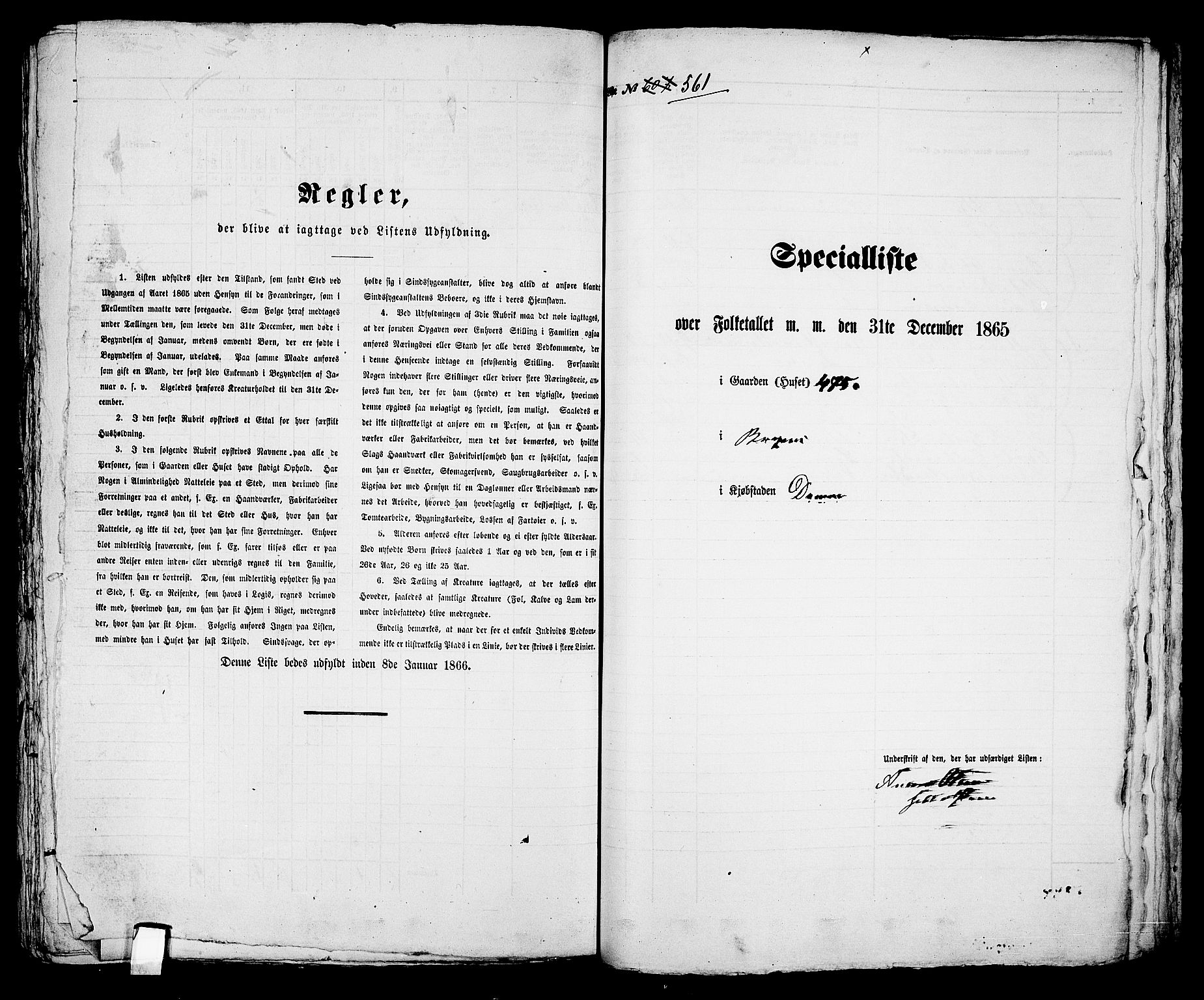 RA, 1865 census for Bragernes in Drammen, 1865, p. 1167