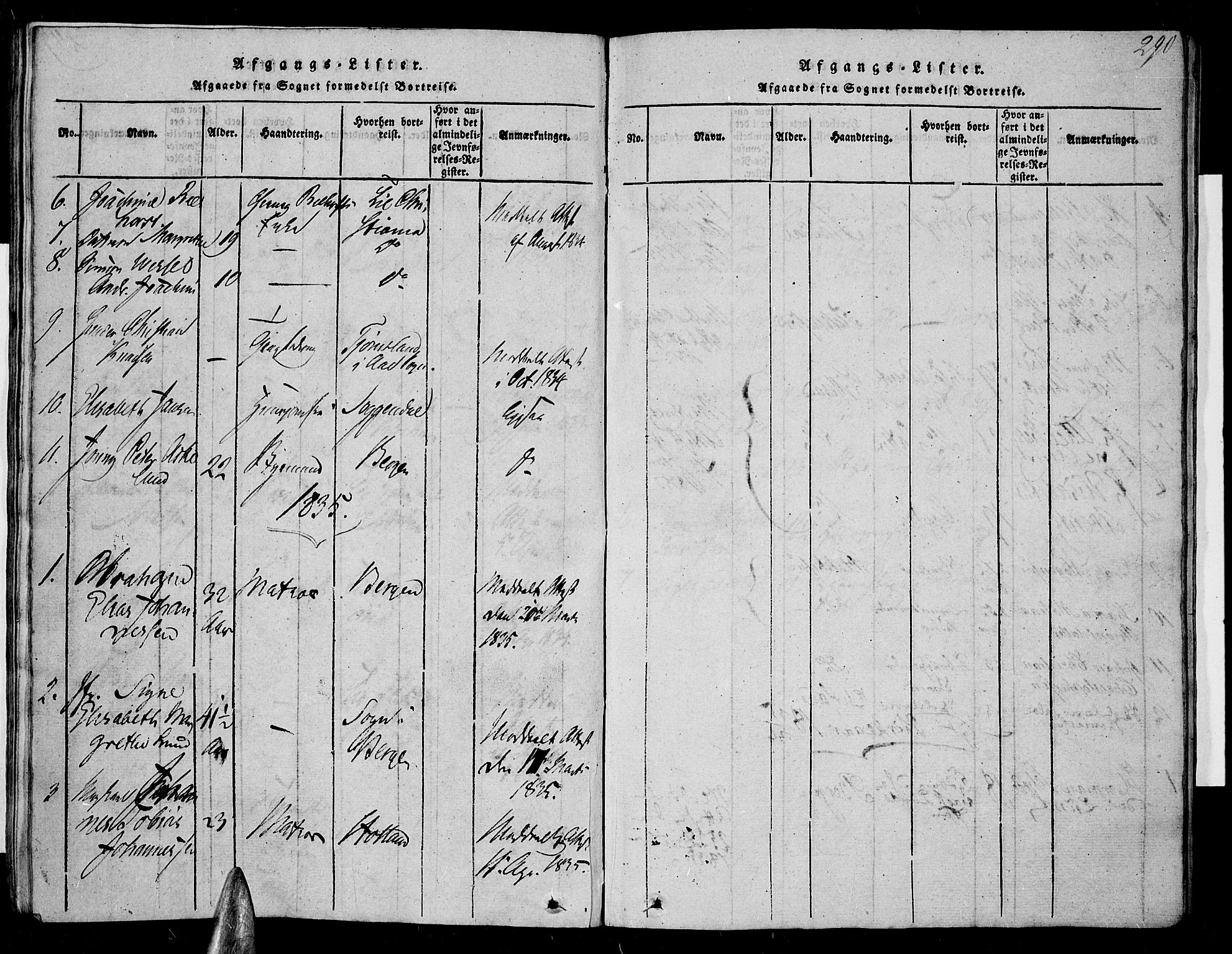 Farsund sokneprestkontor, AV/SAK-1111-0009/F/Fa/L0002: Parish register (official) no. A 2, 1815-1836, p. 290