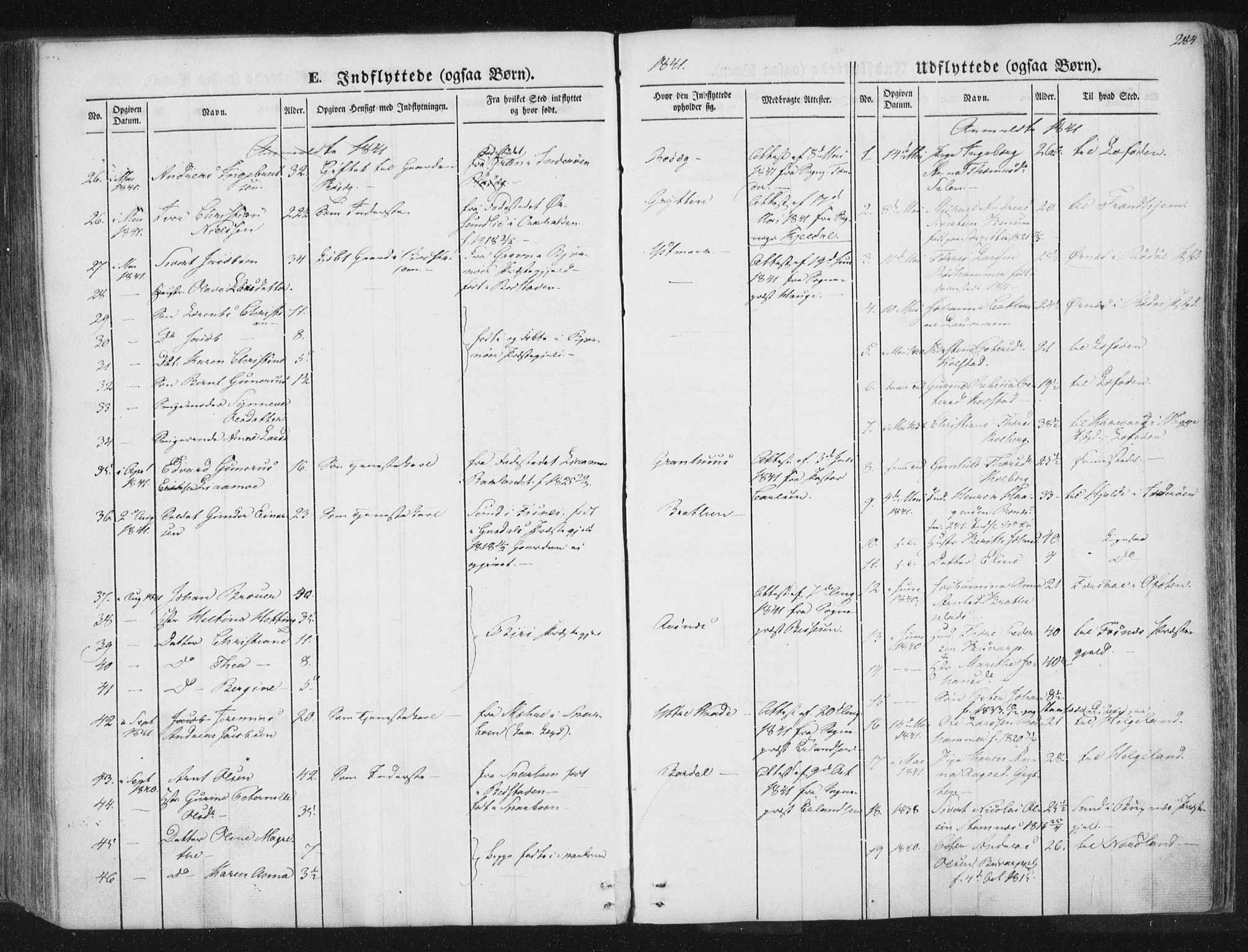 Ministerialprotokoller, klokkerbøker og fødselsregistre - Nord-Trøndelag, AV/SAT-A-1458/741/L0392: Parish register (official) no. 741A06, 1836-1848, p. 284