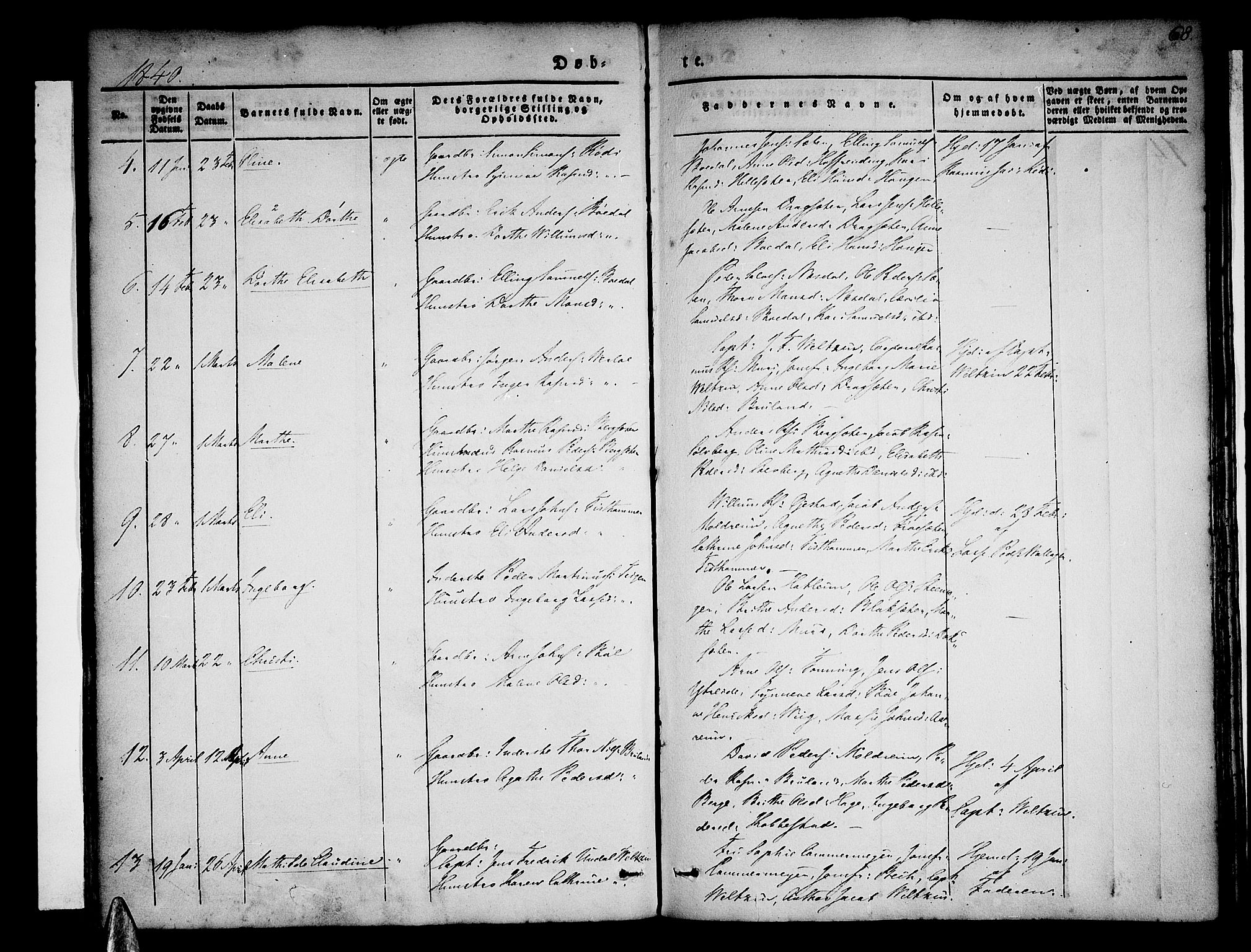 Stryn Sokneprestembete, AV/SAB-A-82501: Parish register (official) no. A 1, 1832-1845, p. 68