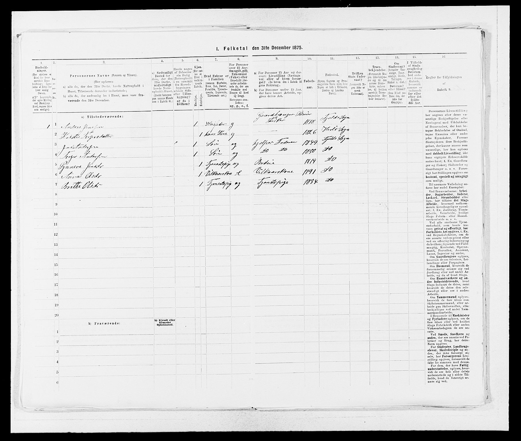 SAB, 1875 census for 1246P Fjell, 1875, p. 567