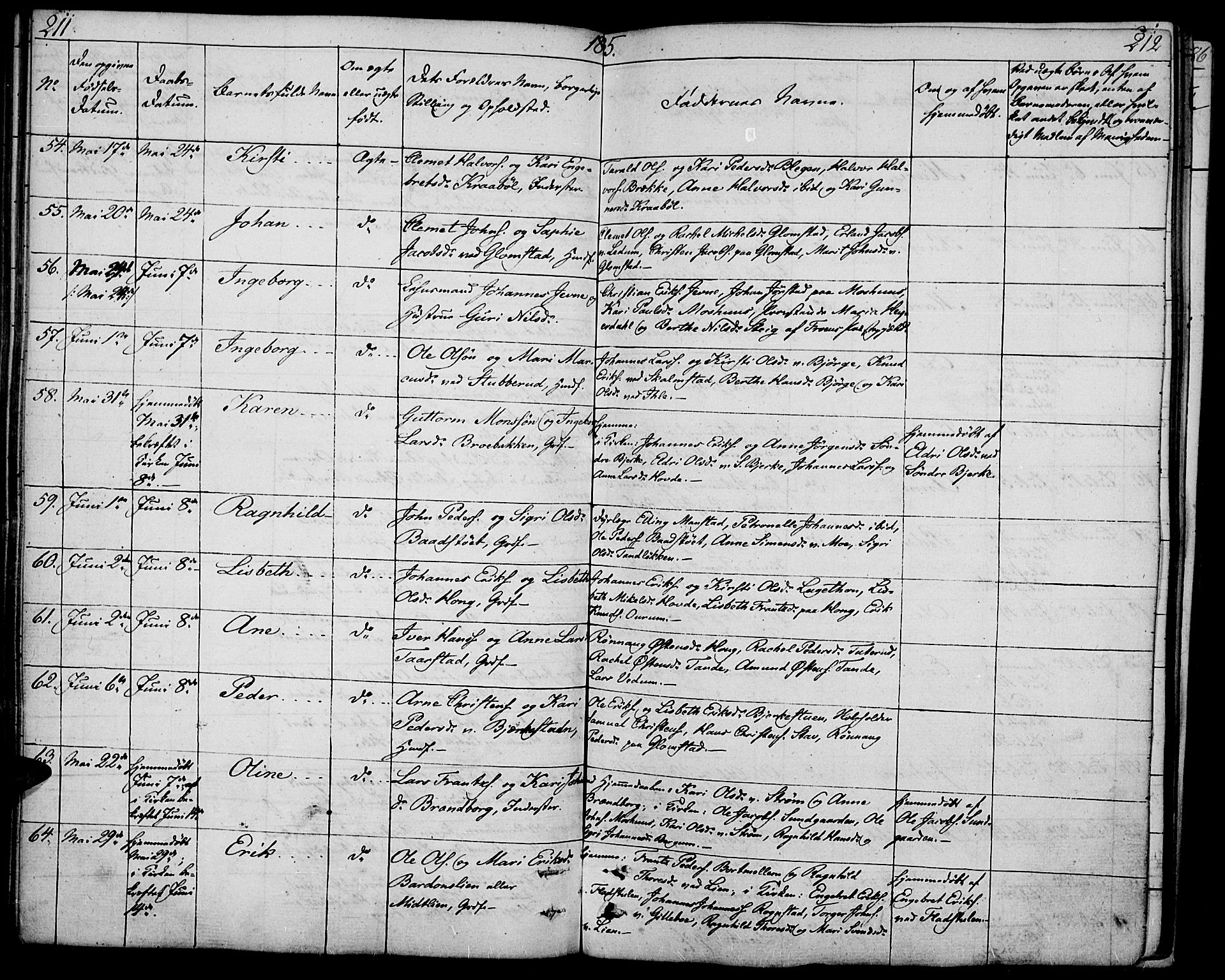 Øyer prestekontor, AV/SAH-PREST-084/H/Ha/Haa/L0004: Parish register (official) no. 4, 1824-1841, p. 211-212